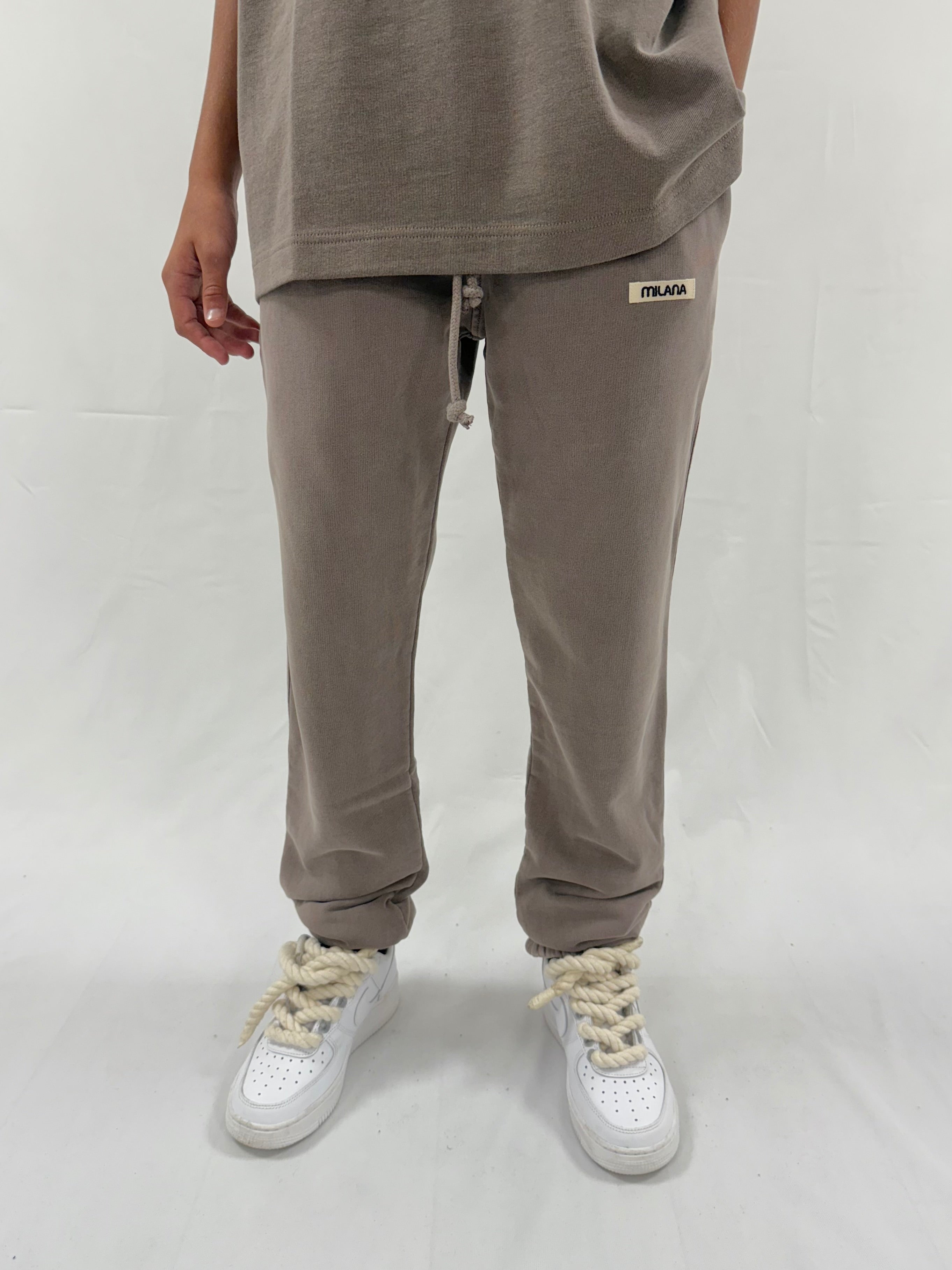 Washed Brown Core Kids Cuff Sweatpants.