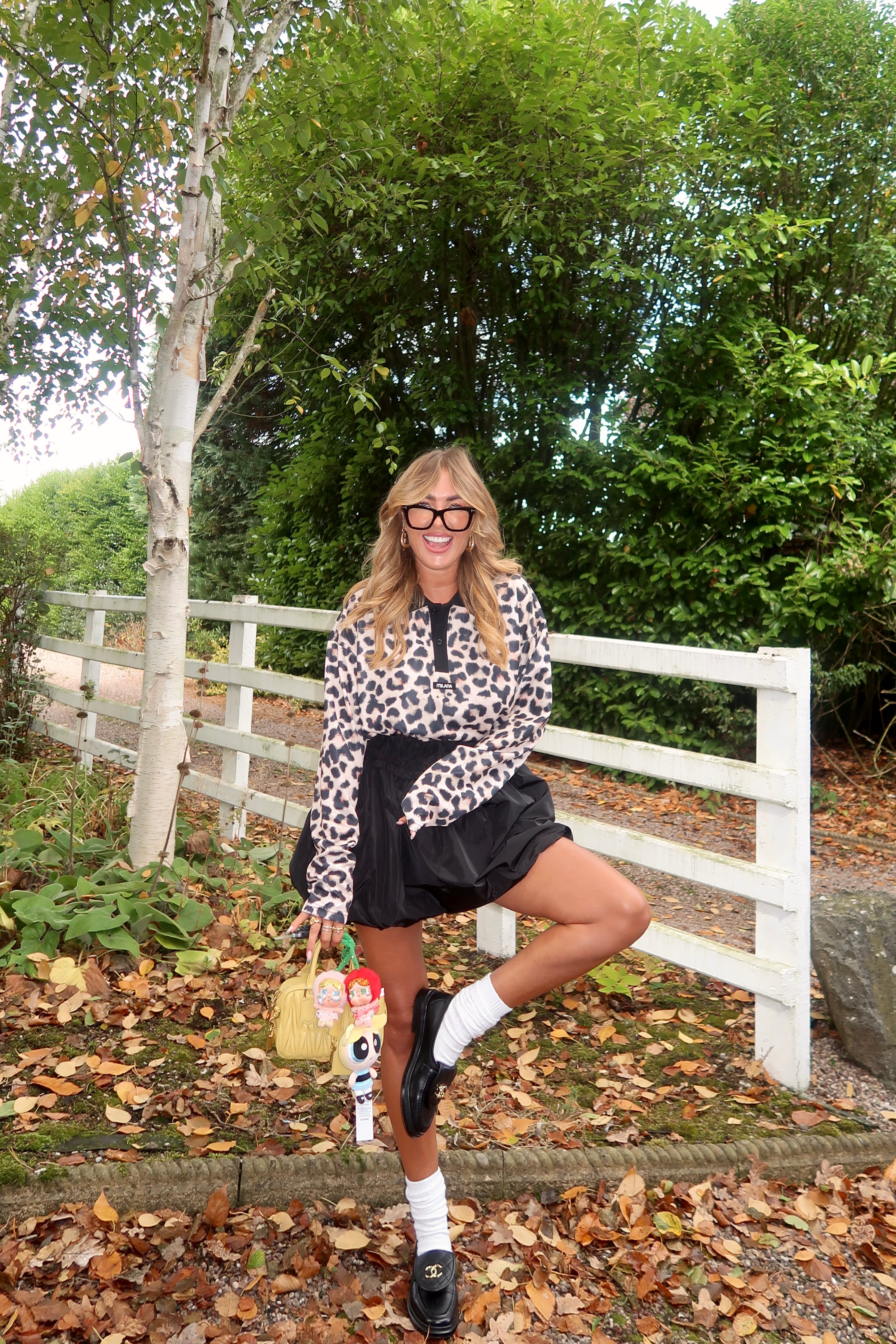 Leopard Print Long Sleeve Polo.