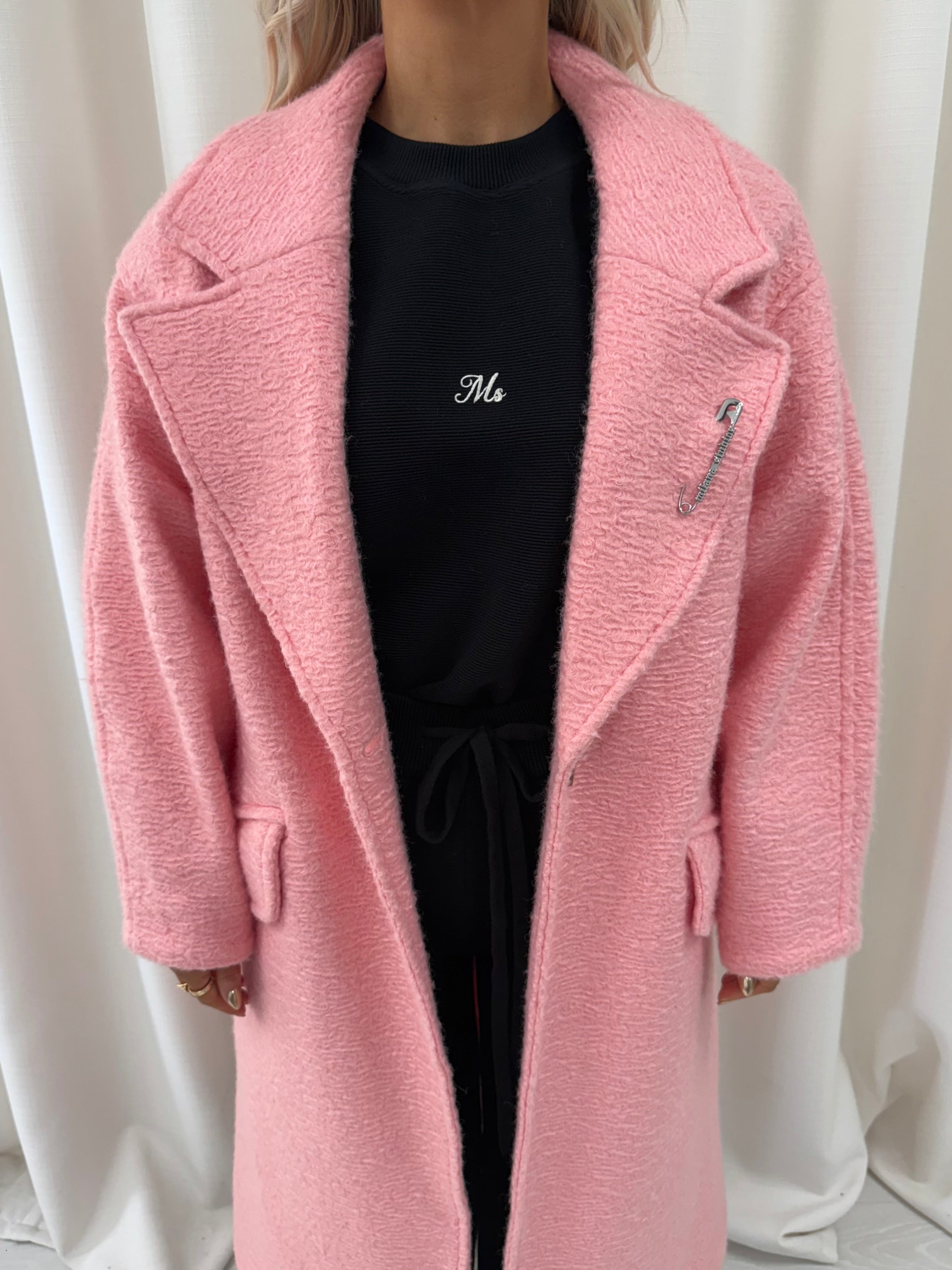 Candy Floss Knit Textured Maxi Coat.