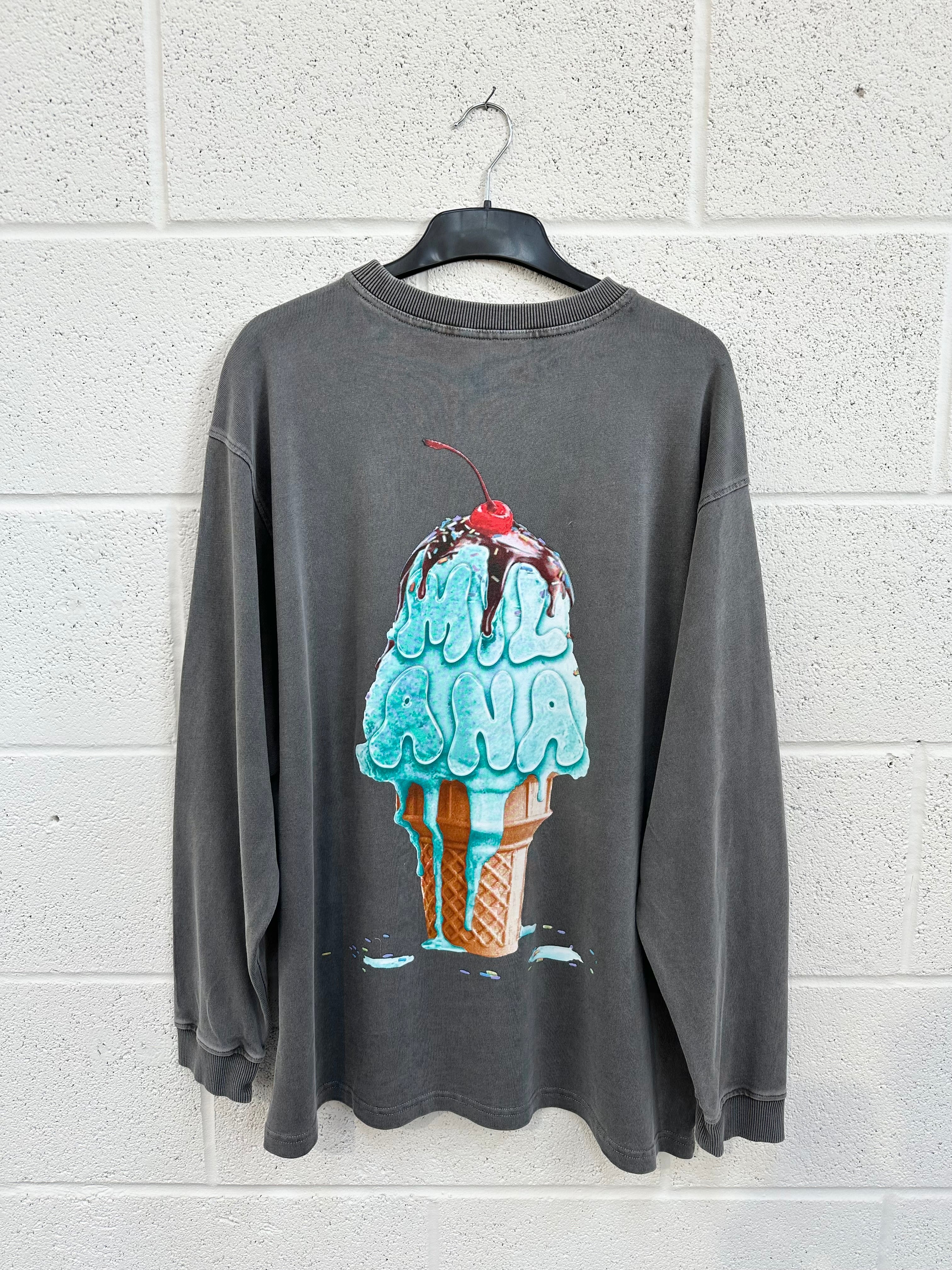 #BB39 Washed Charcoal Ice Cream Heavyweight Long Sleeve.