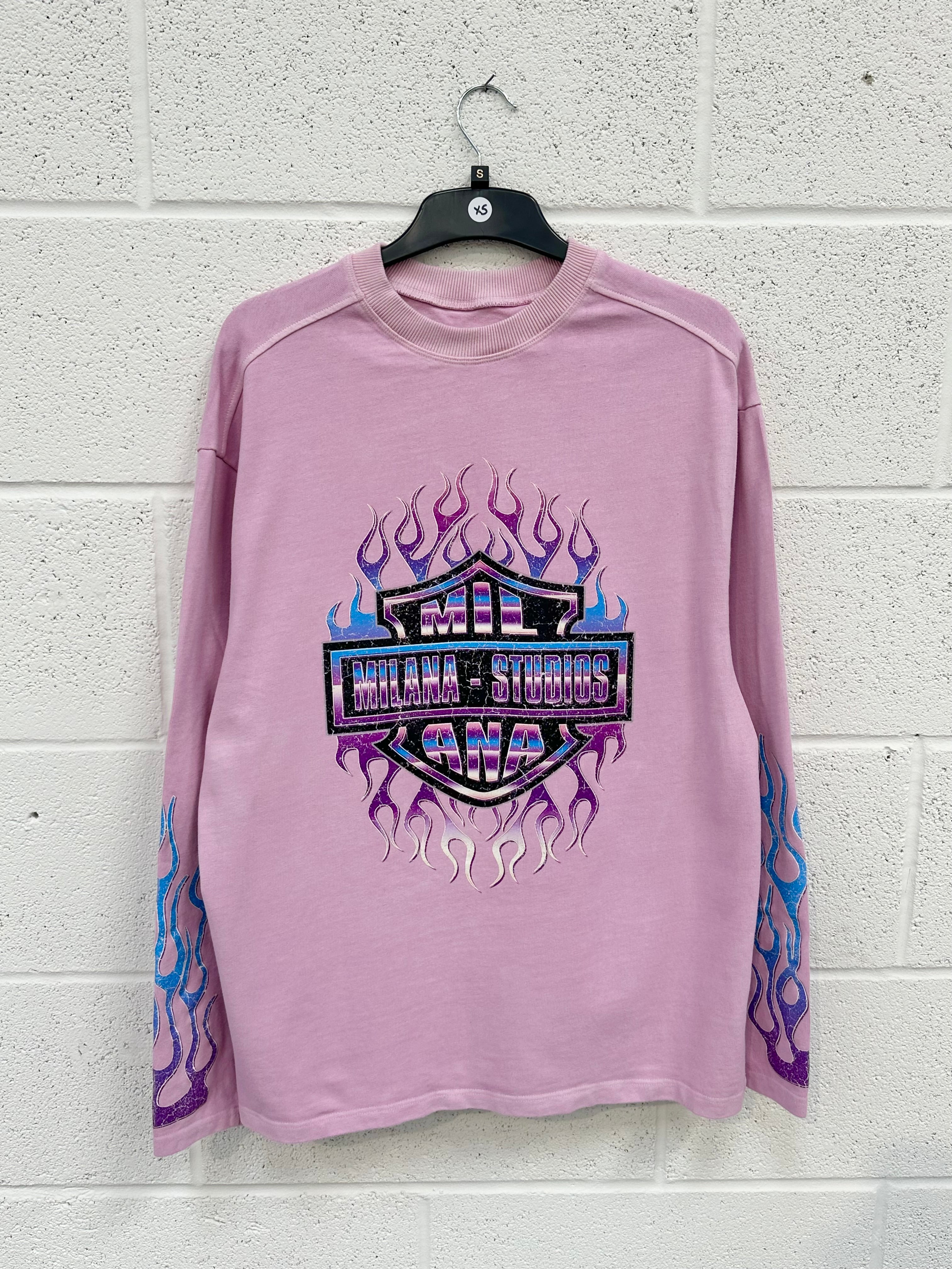 #X5 Washed Lilac Heavyweight Harley Long Sleeve.