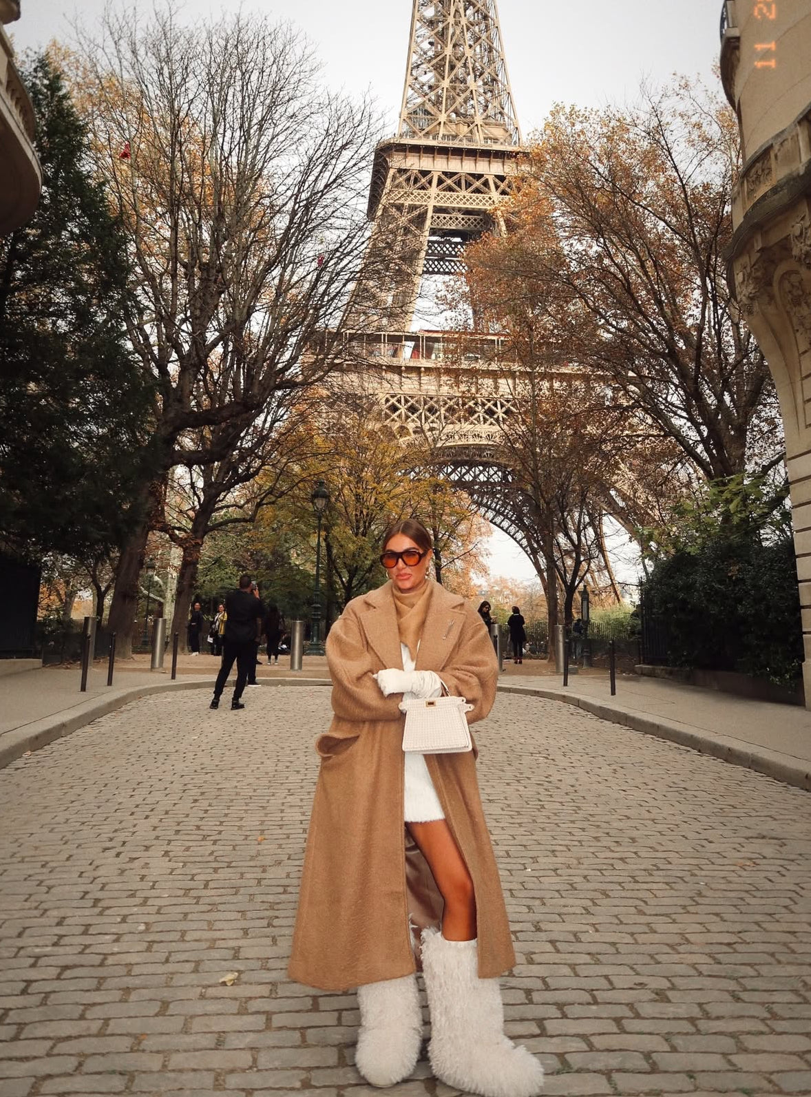 Camel Knit Textured Maxi Coat.
