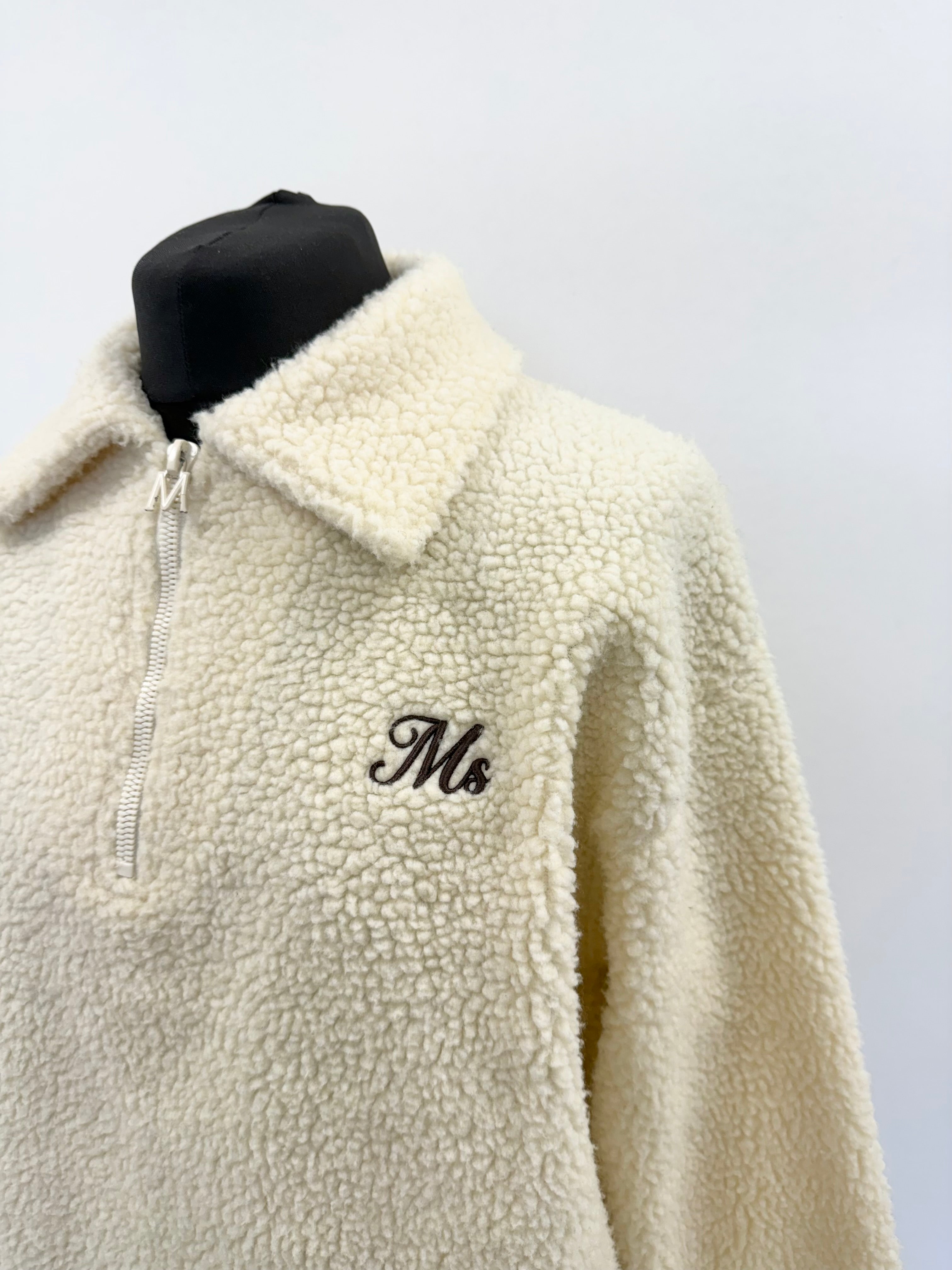 Beige MS Half Zip Fleece.