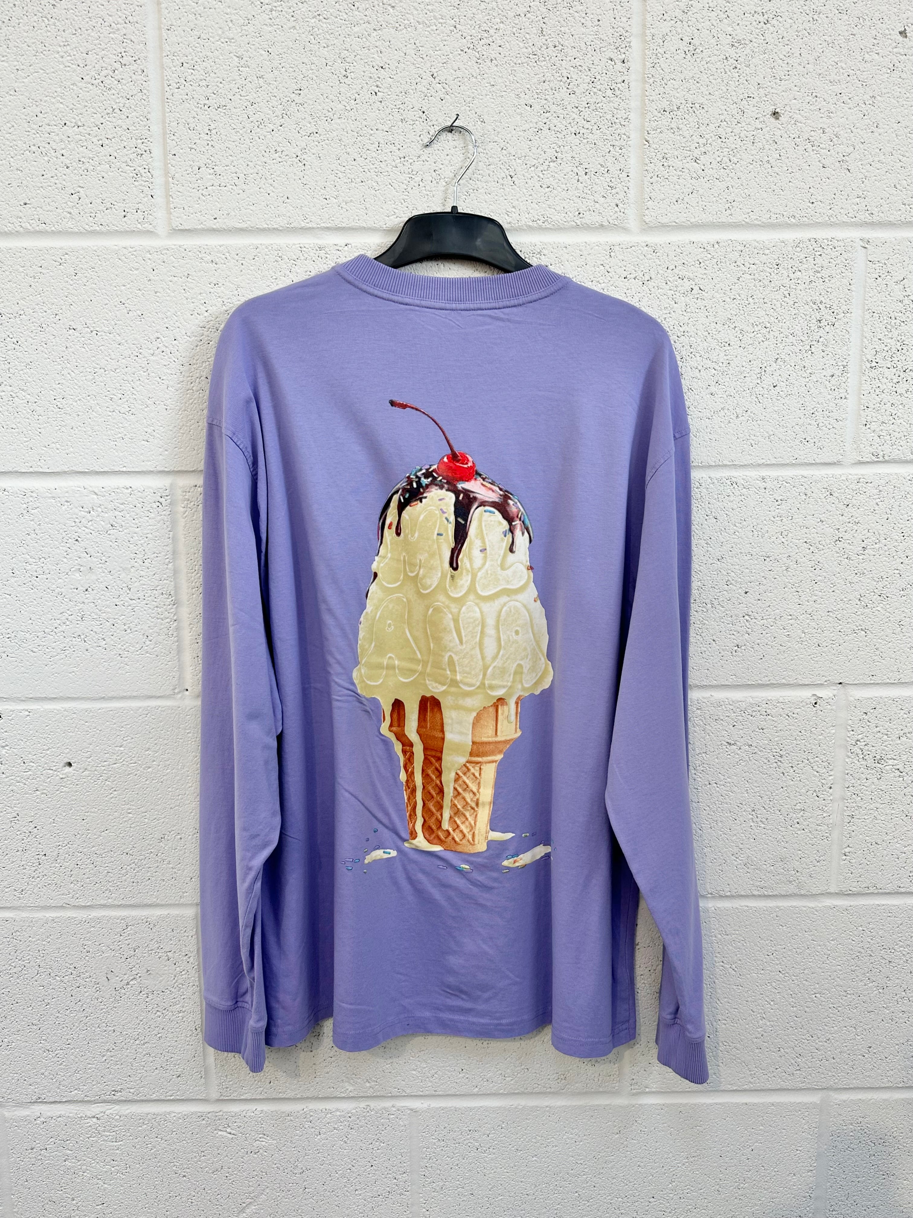 #BB36 Washed Lilac Ice Cream Lightweight Long Sleeve.