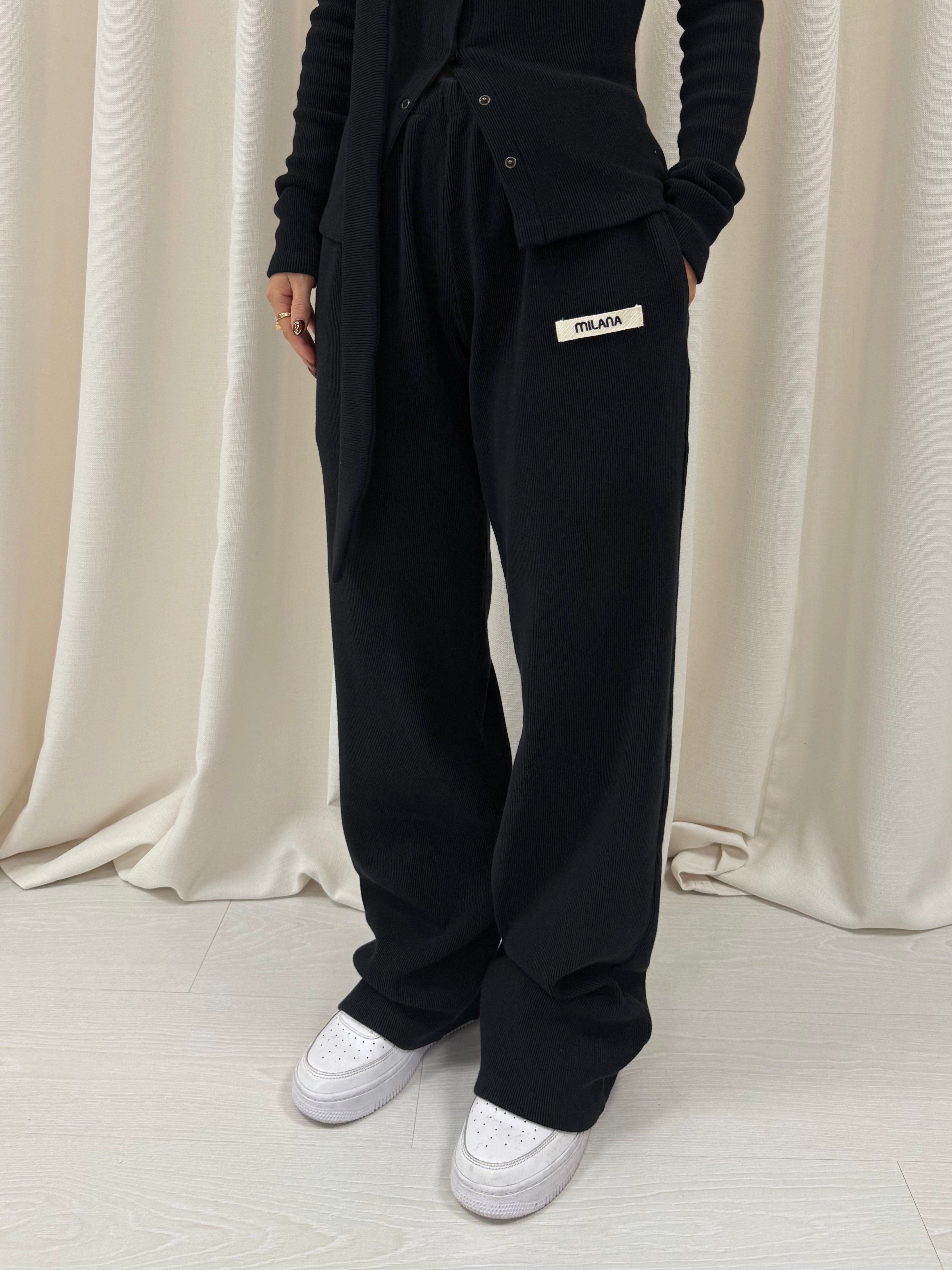 Black Core Soft Rib Sweatpants.