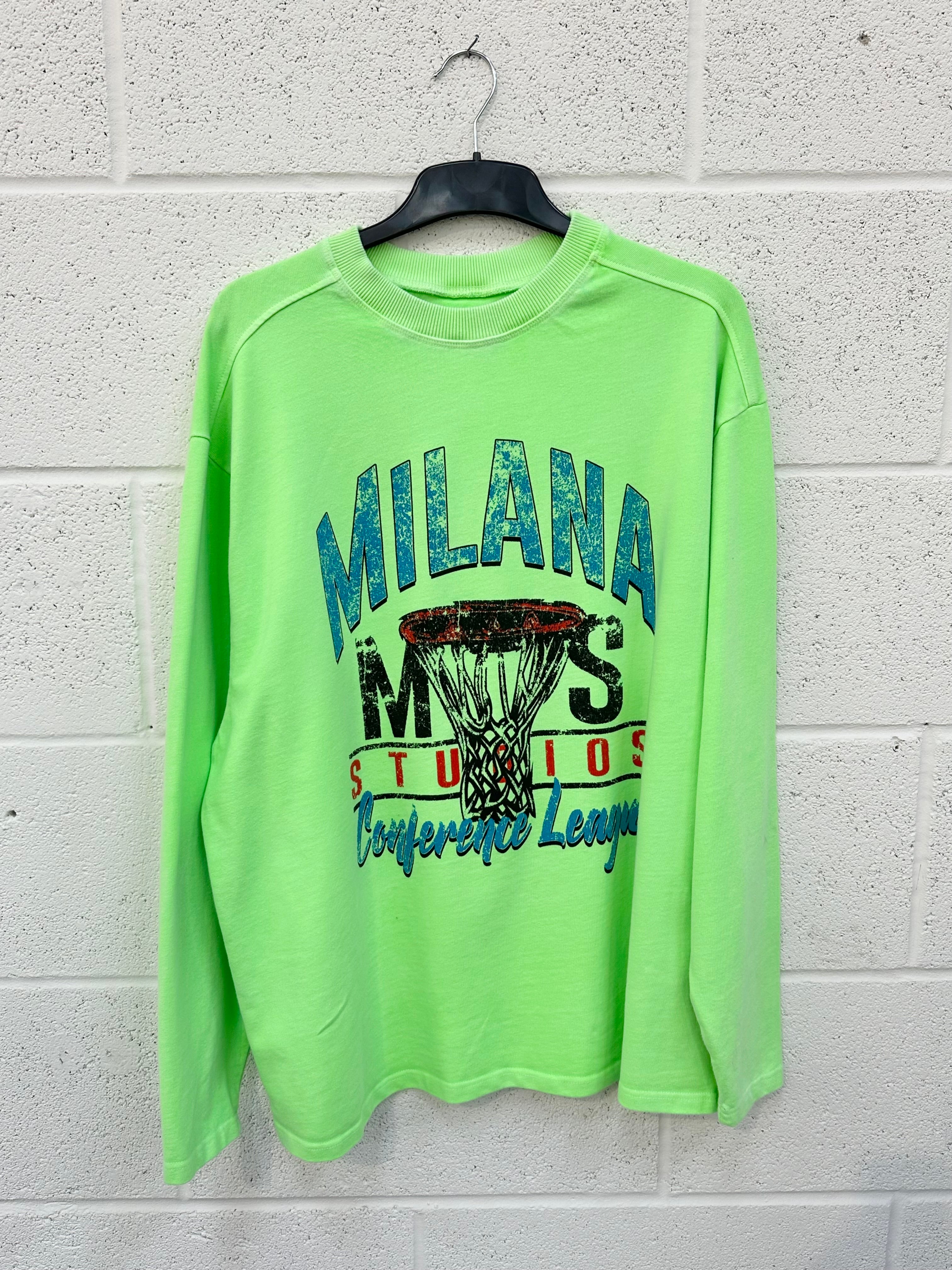 #T25 Washed Neon Green Heavyweight Long Sleeve.