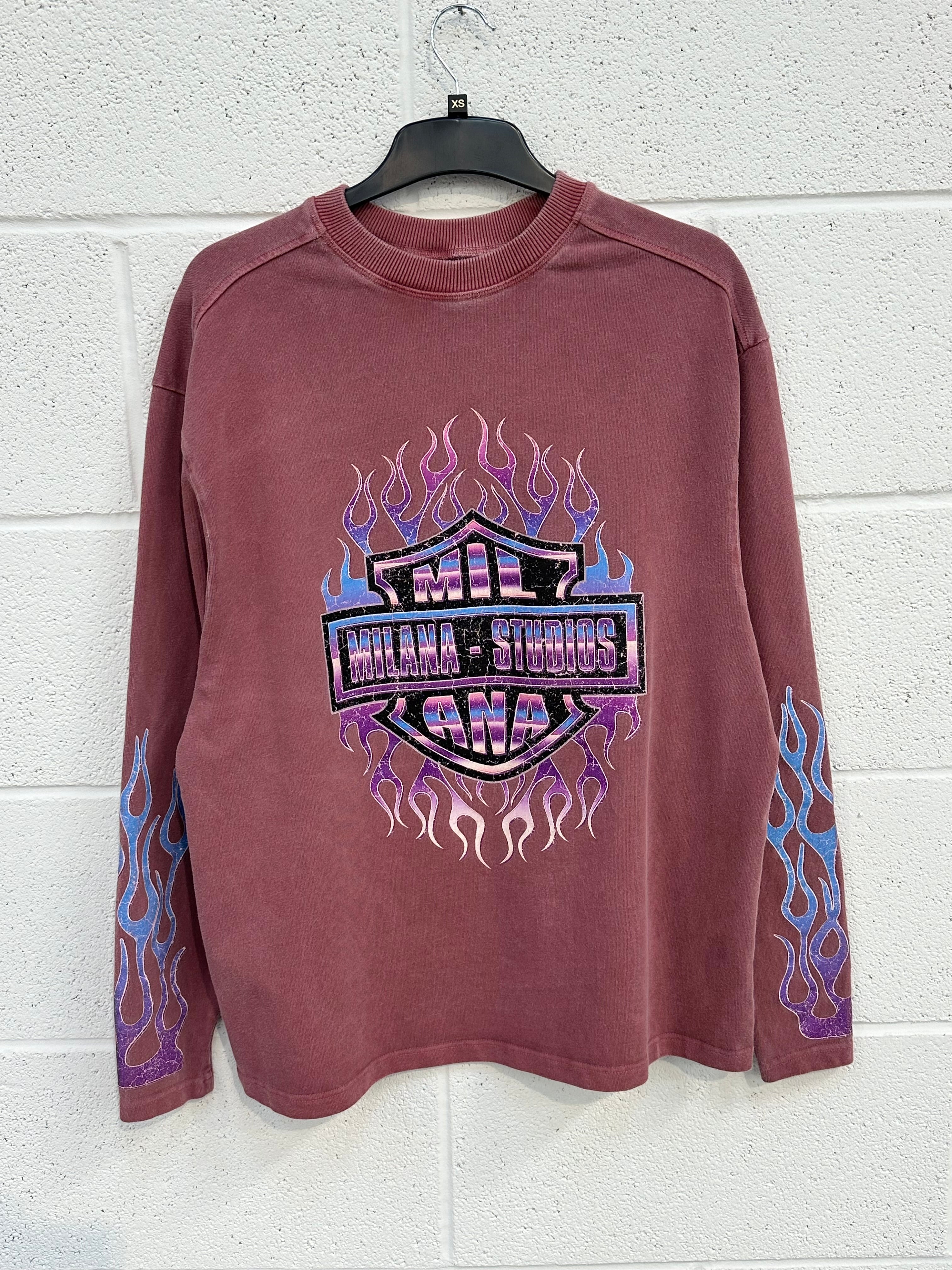 #I1 Washed Burgundy Heavyweight Long Sleeve.