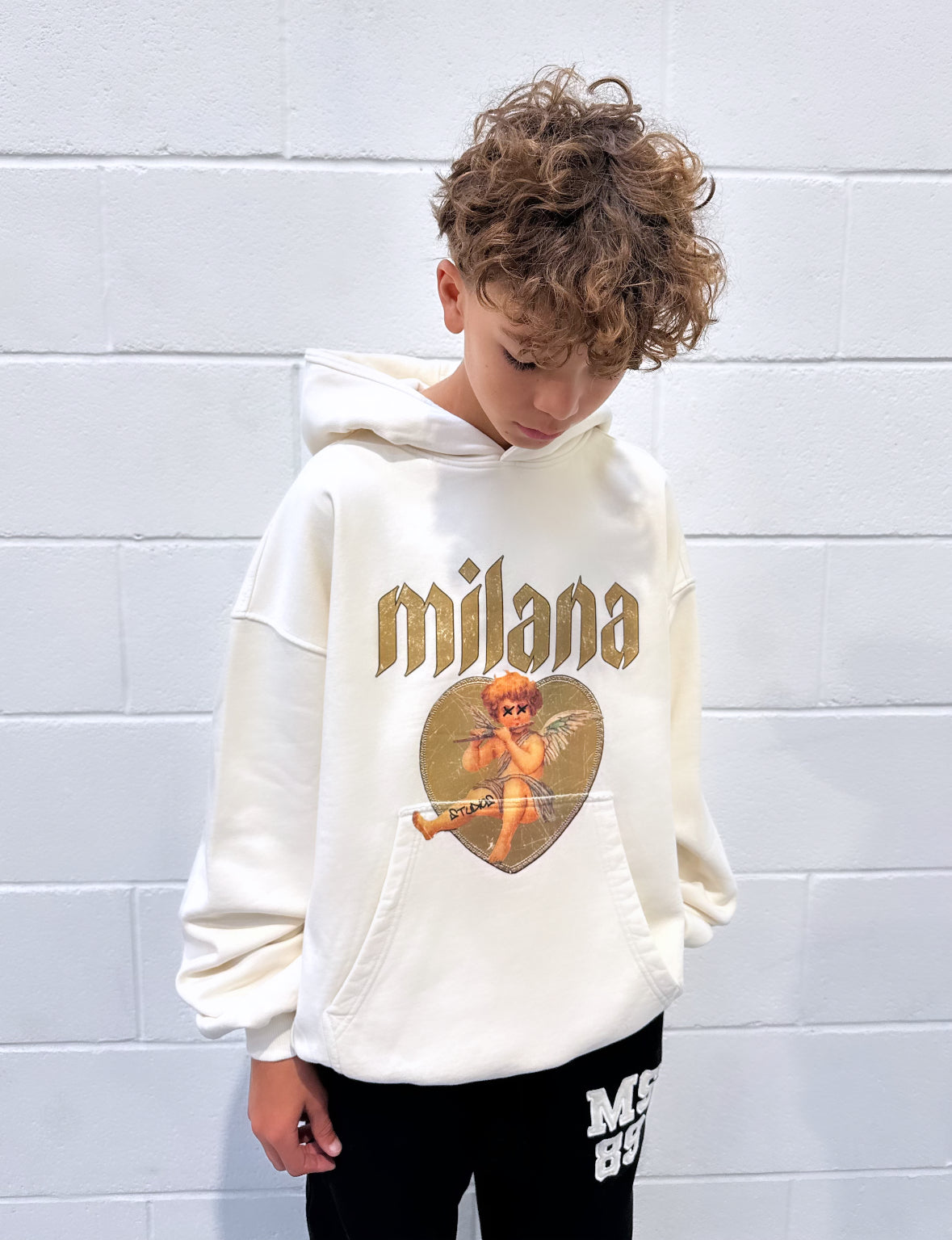 Cream Cherub Kids Hoodie.