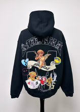 Load image into Gallery viewer, Black Heavyweight Graphic Hoodie.