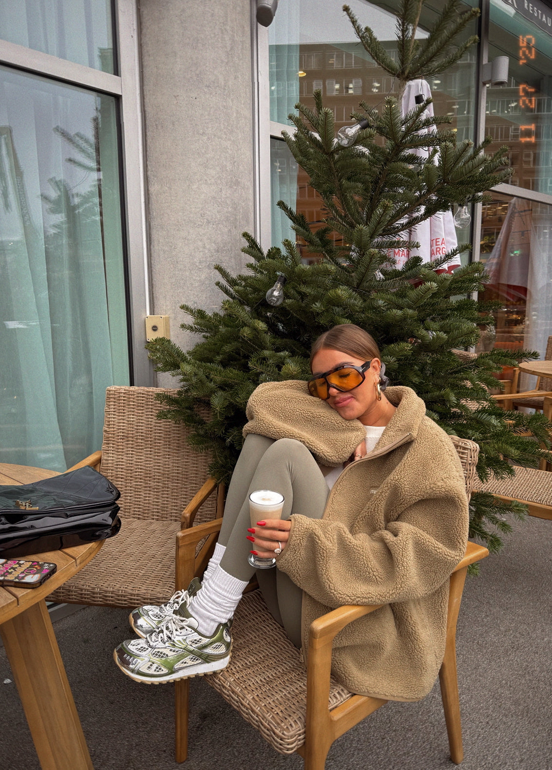 Khaki Brown Heavyweight Milana Zip Fleece.