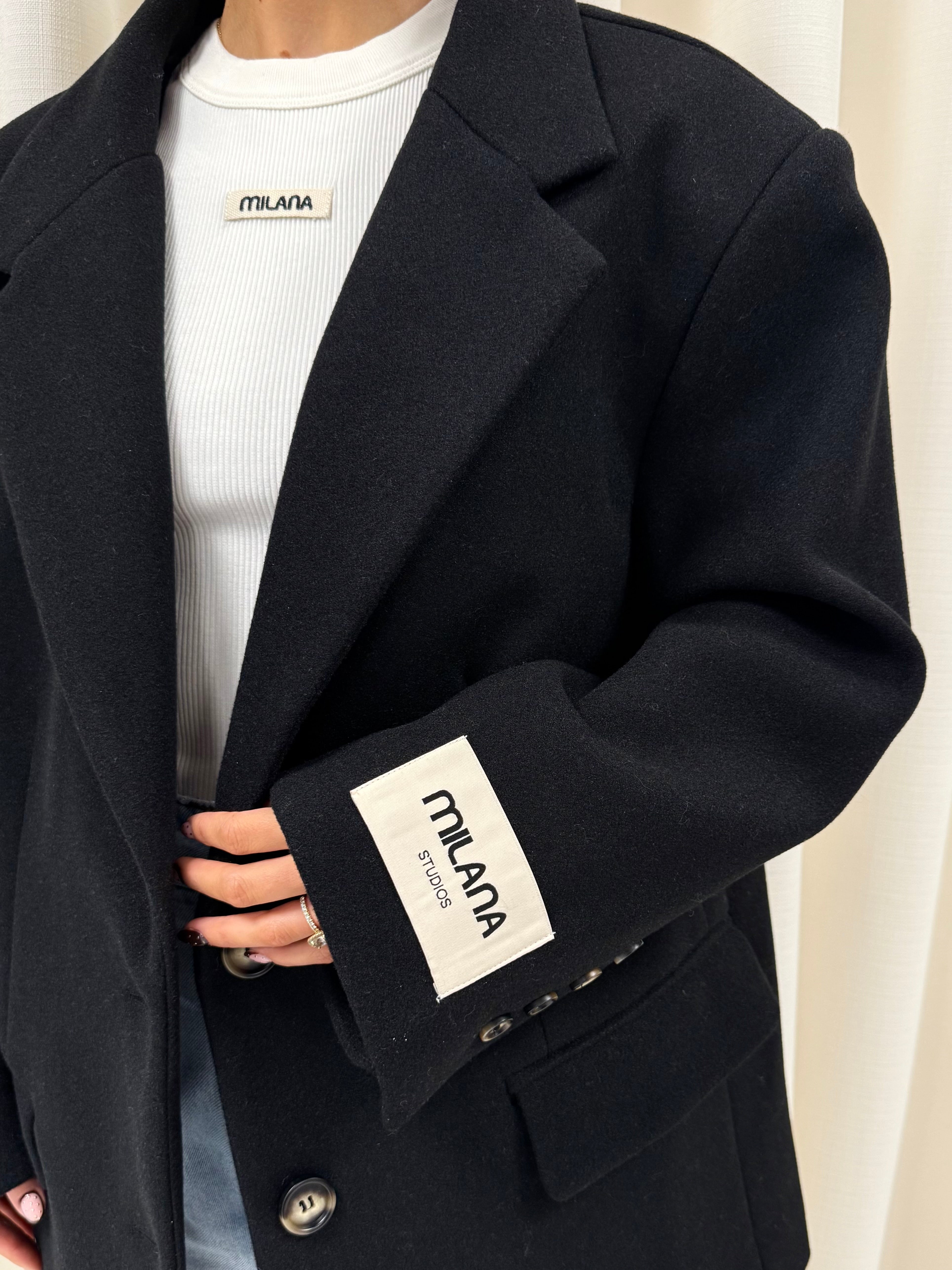 Black Oversized Structured Blazer.