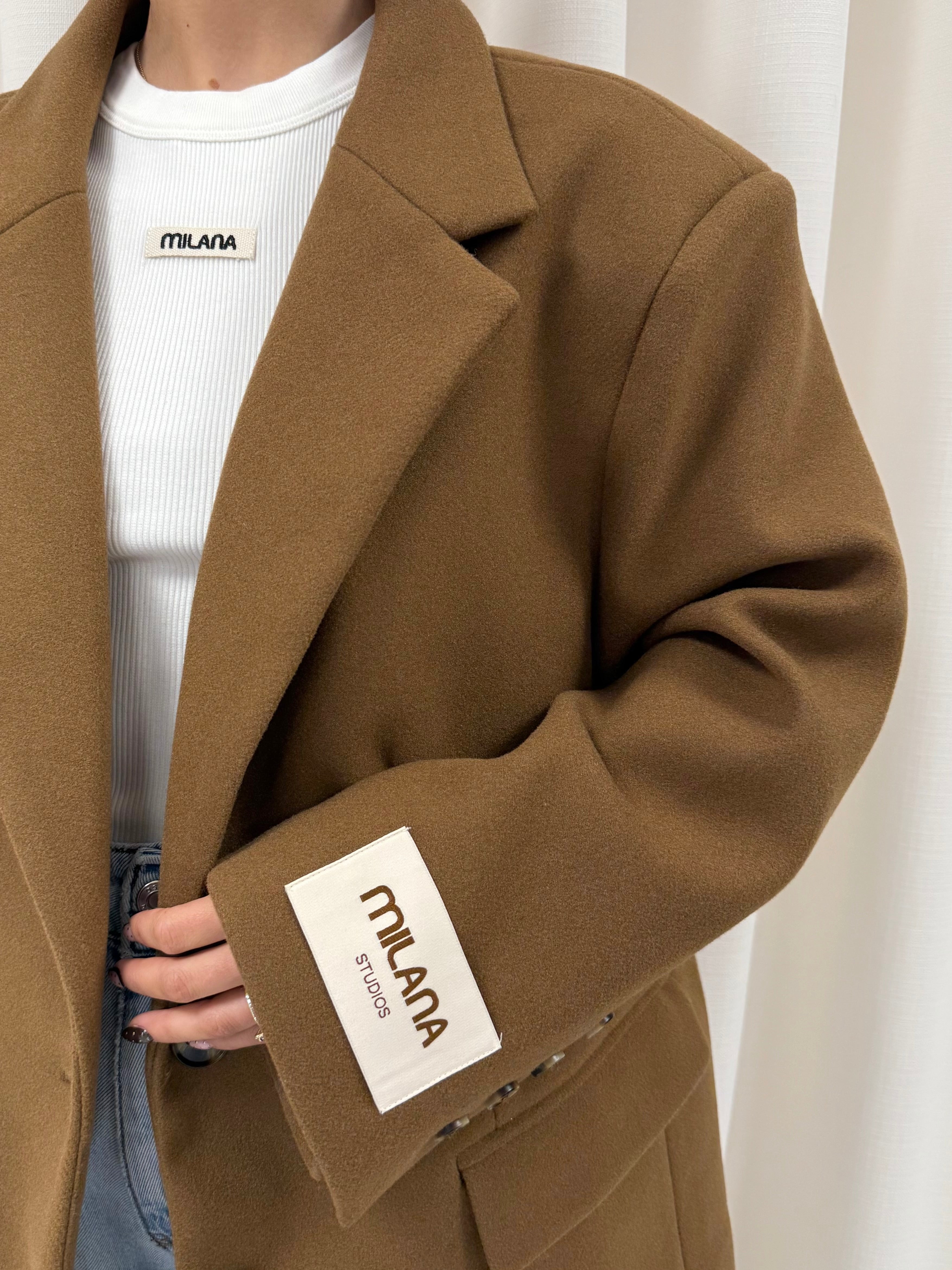 Brown Oversized Structured Blazer.