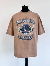 Load image into Gallery viewer, Brown Heavyweight Planet T-shirt.