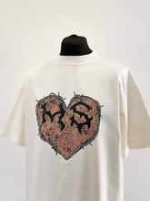 Load image into Gallery viewer, Cream MS Heart Heavyweight T-shirt.