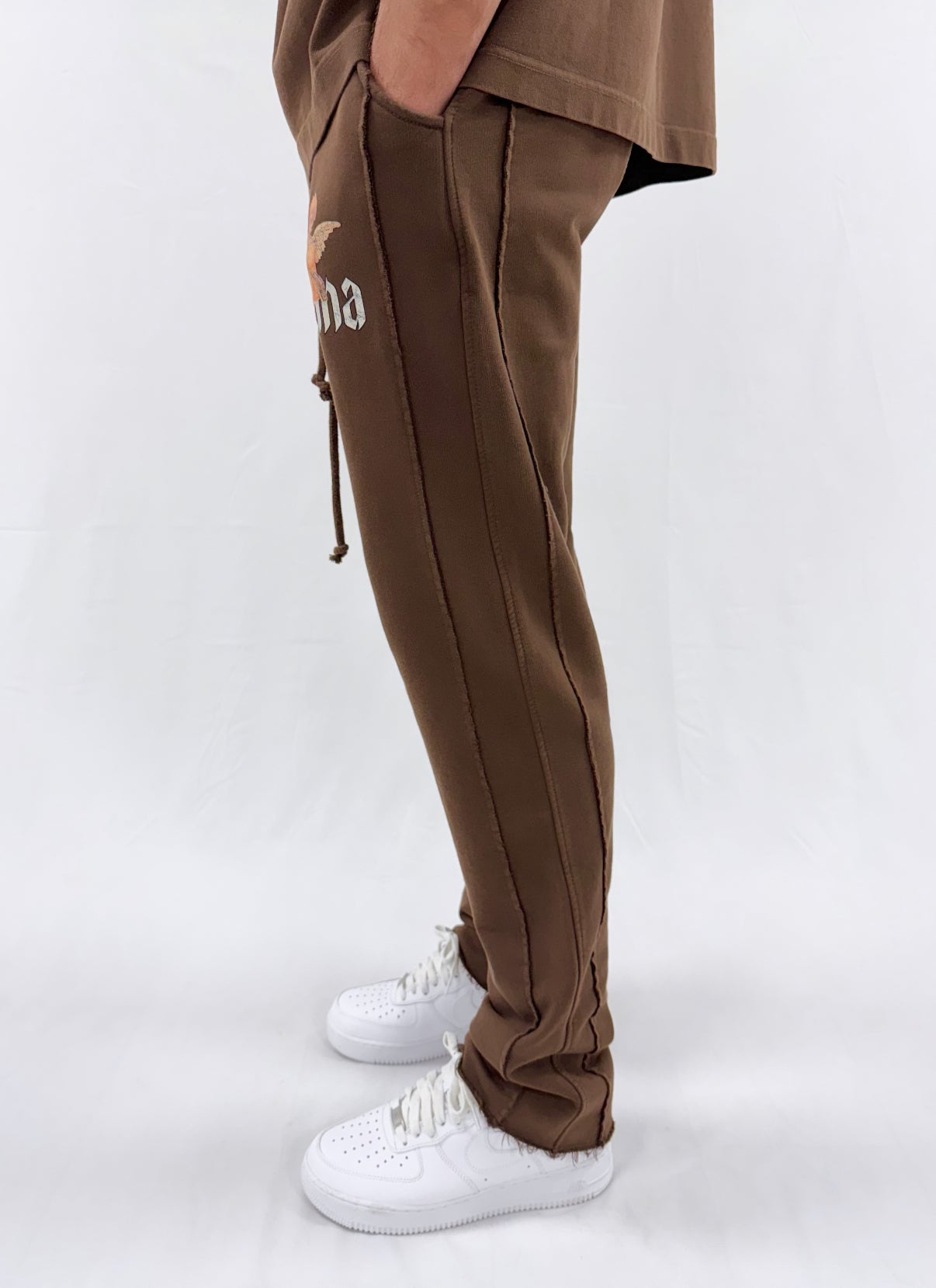 Washed Brown Cherub Relaxed Sweatpants.