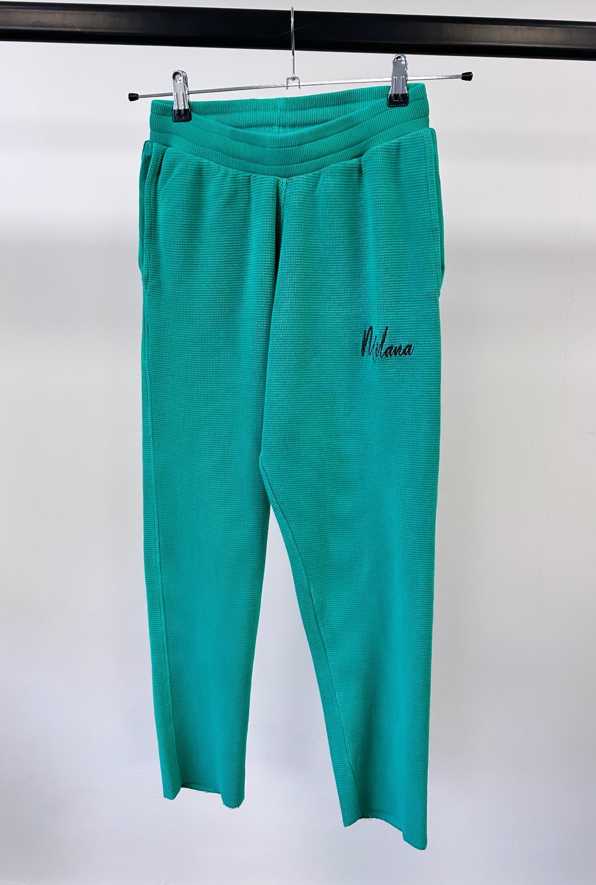 Washed Teal Waffle Sweatpants.