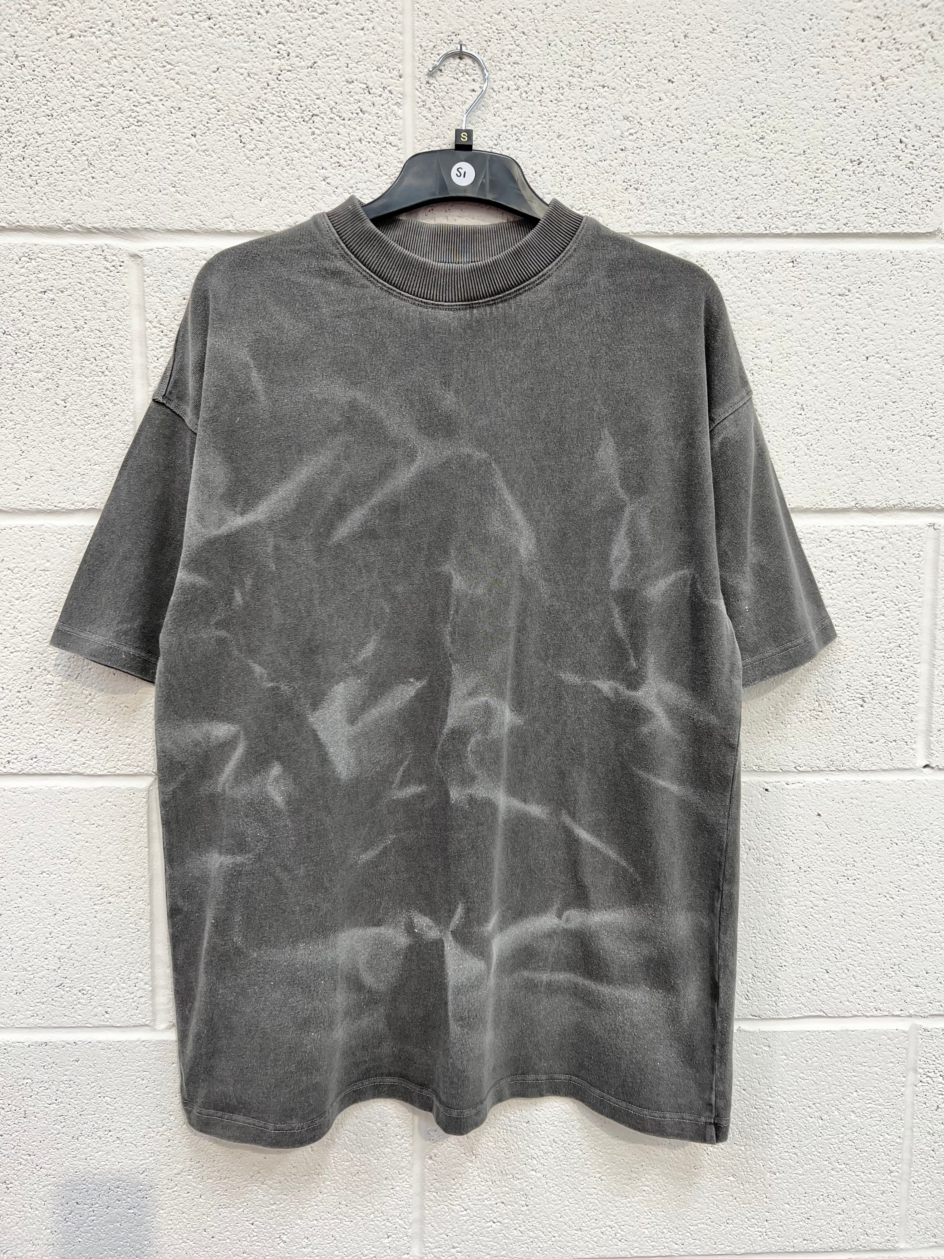 #S1 Washed Charcoal Spray Out Heavyweight T-shirt.