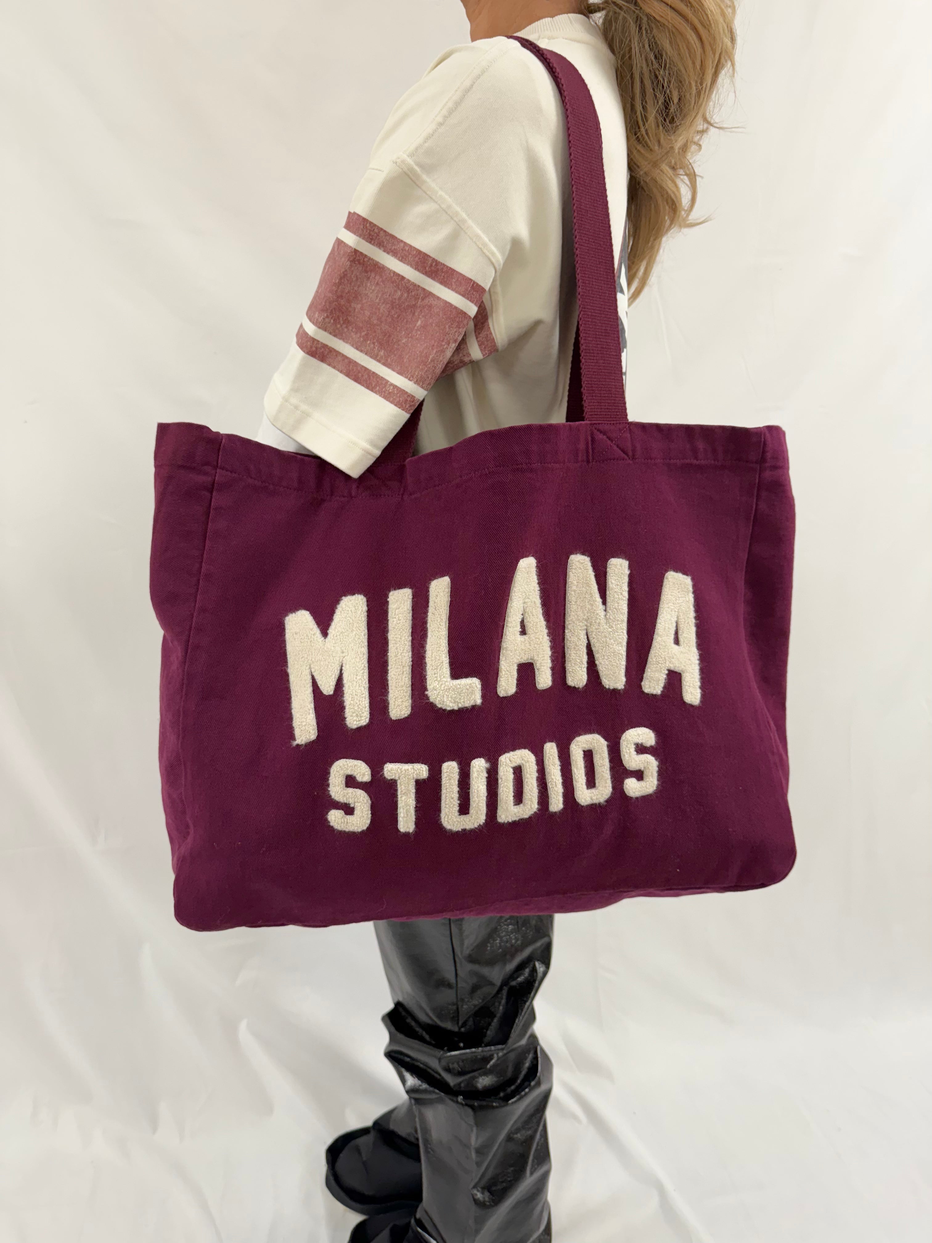 Deep Burgundy Teddy Tote Bag.