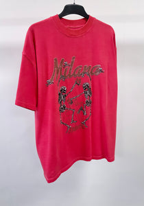 Washed Red Skeleton Heavyweight T-shirt.