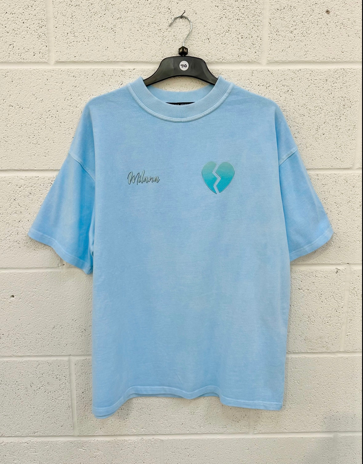 #T10 Washed Baby Blue Hotline Heavyweight T-shirt.