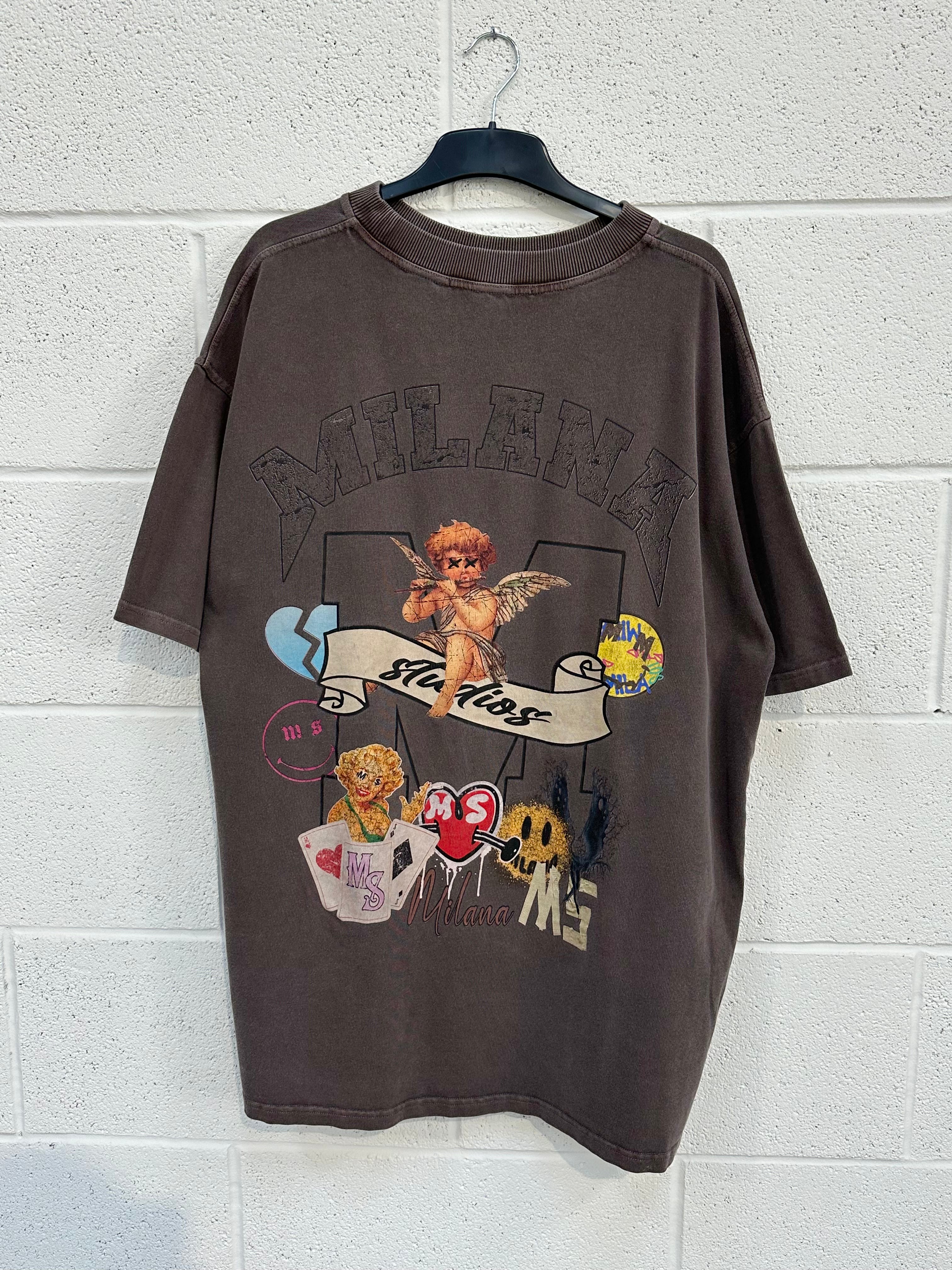 #A1 Washed Brown End Of Year Heavyweight T-shirt.