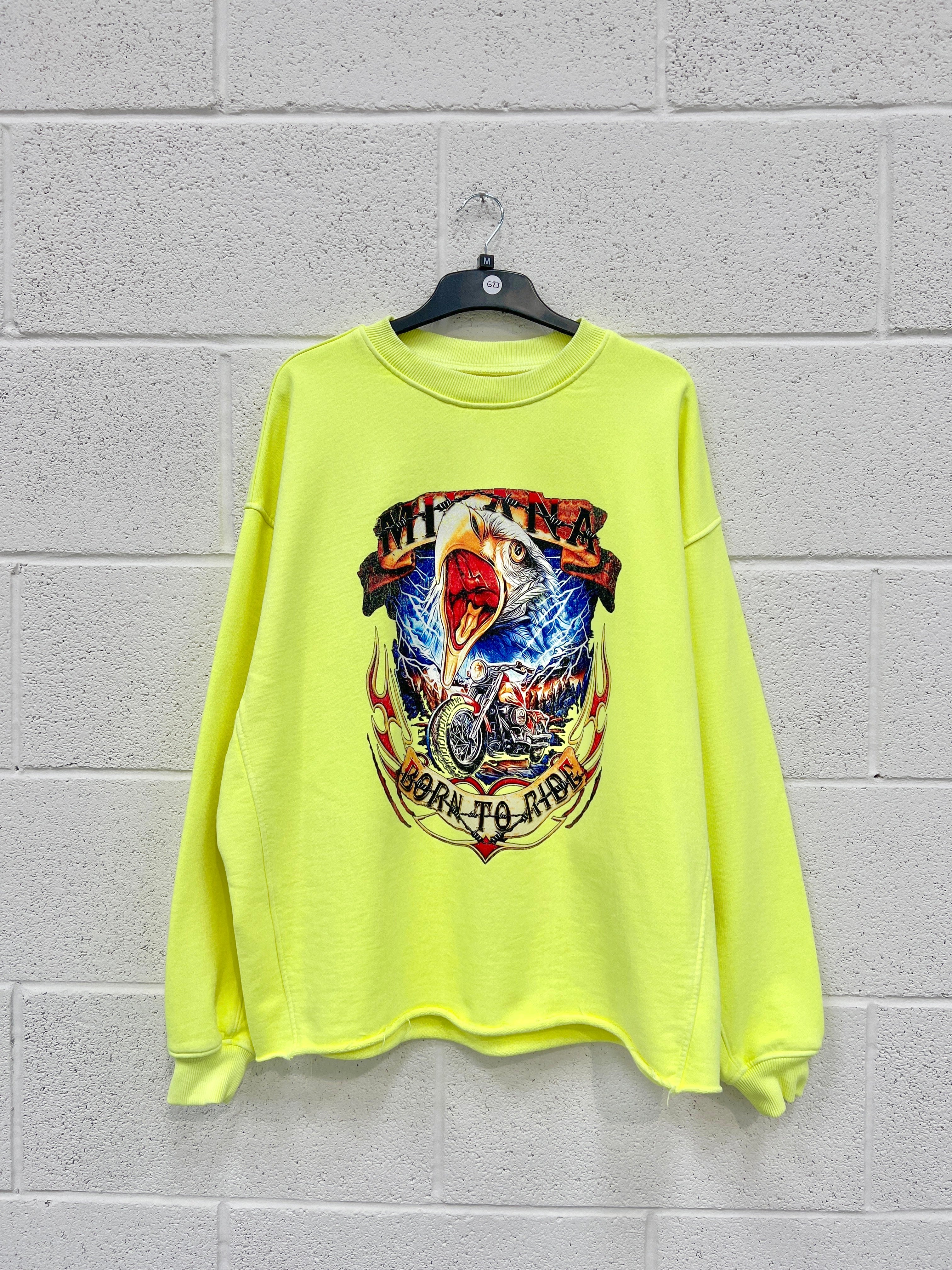 #G23 Washed Neon Yellow Heavyweight Sweatshirt.