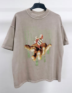 Washed Taupe Hand Heavyweight T-shirt.