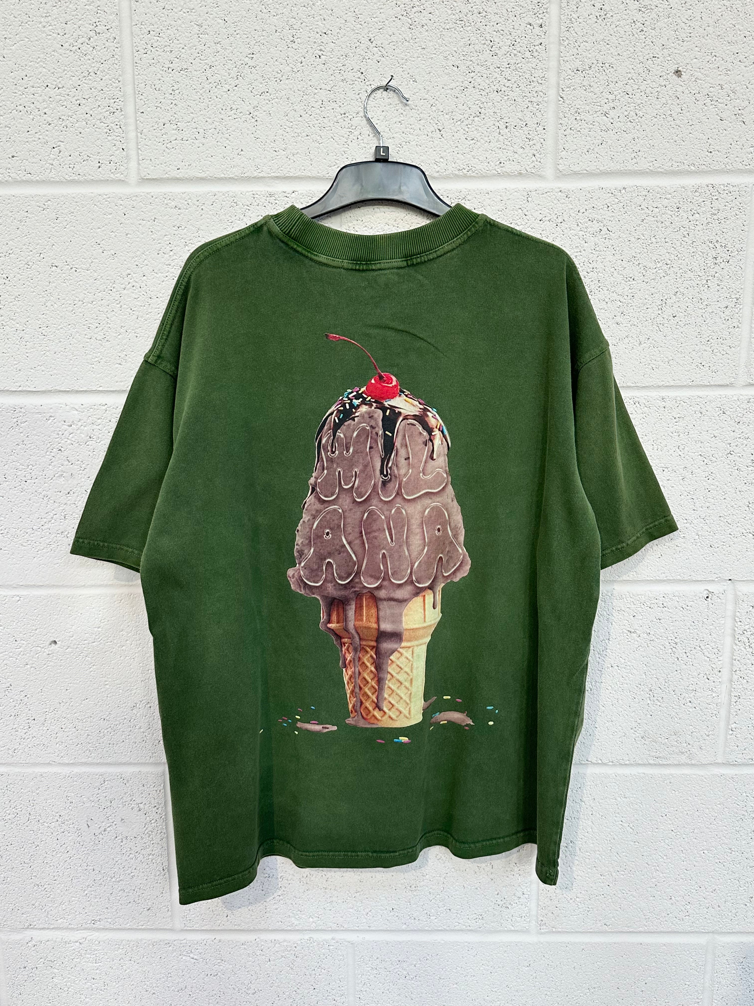 #K14 Washed Green Ice Cream Heavyweight T-shirt.