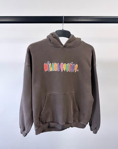 Washed Brown Bubble Kids Hoodie. (Double Sided)