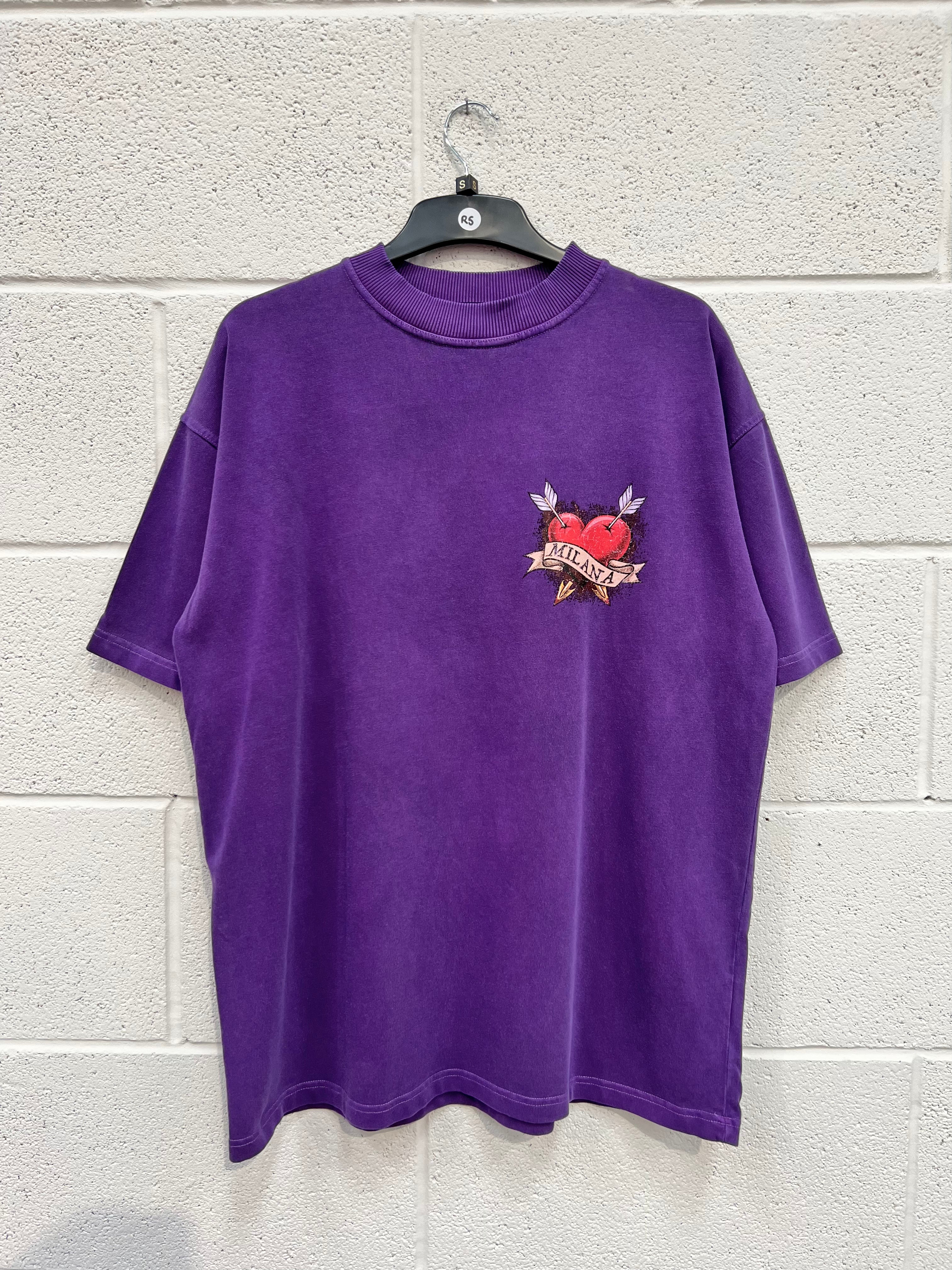 #R5 Washed Purple Heart Heavyweight T-shirt.