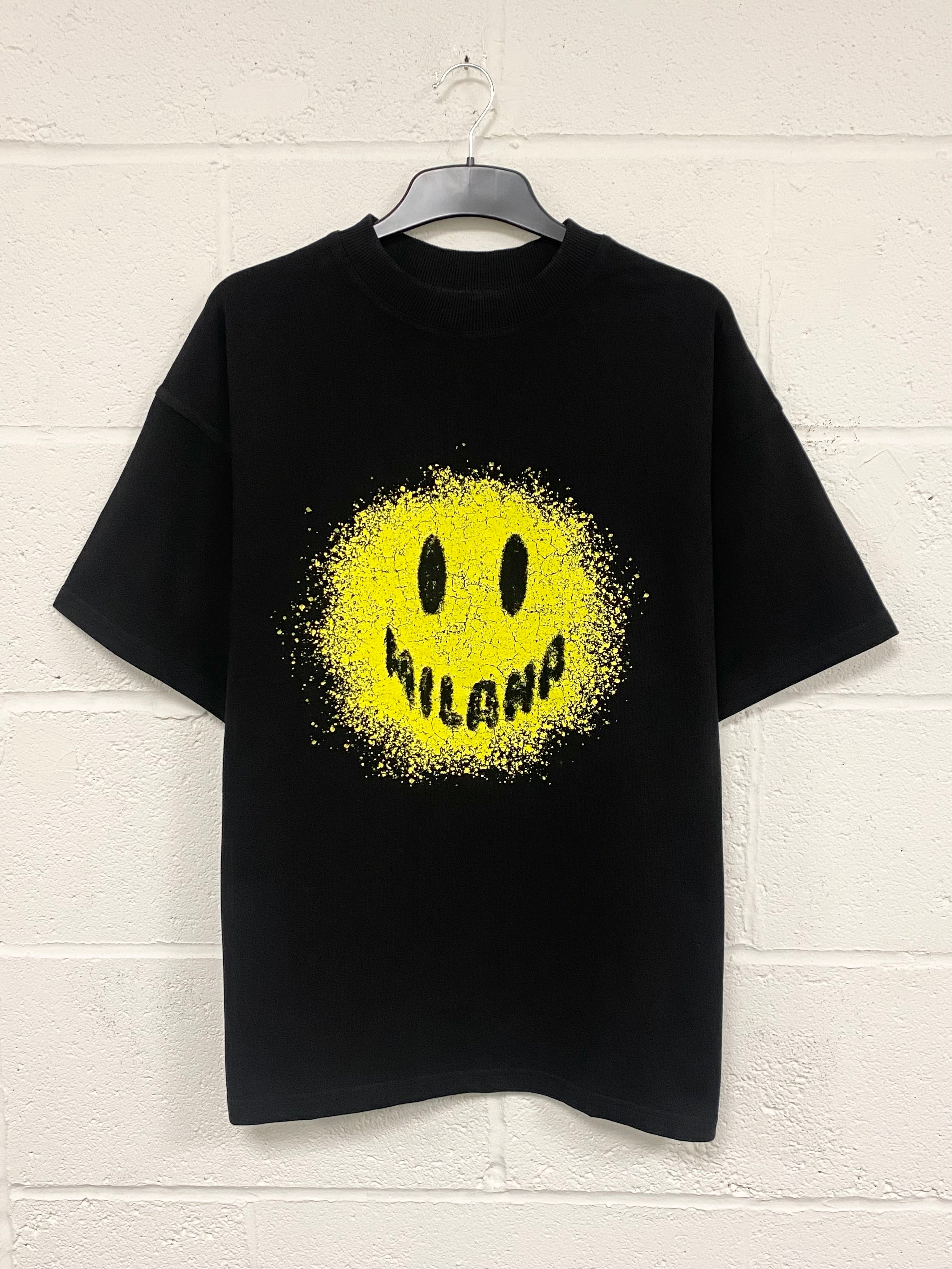 A46 Black Splatter Smiley Graphic T-shirt. – Milana Studios