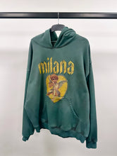 Load image into Gallery viewer, Washed Green Heavyweight Cherub Hoodie.