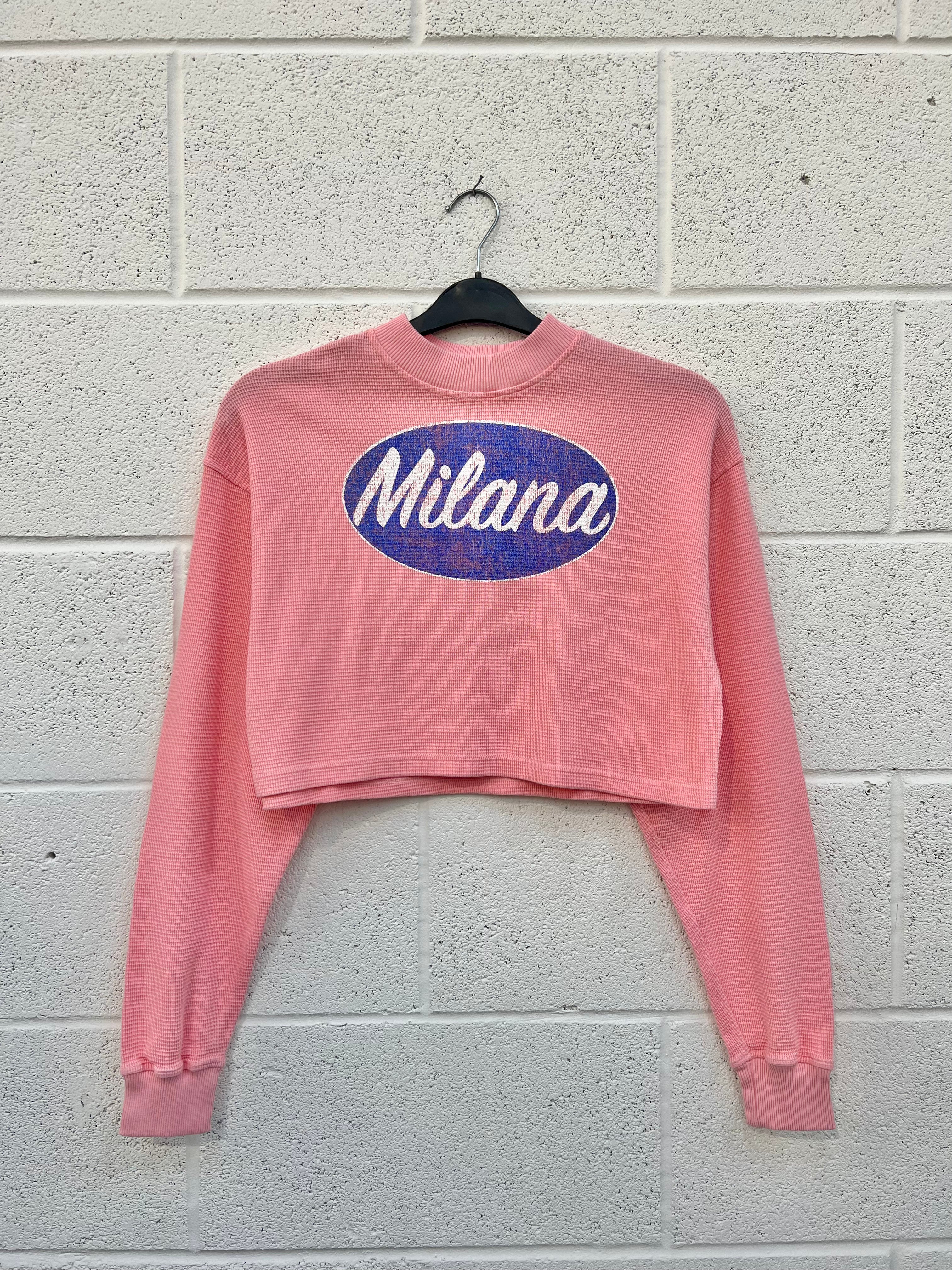 #BB57 Baby Pink Waffle Cropped Heavyweight Long Sleeve.