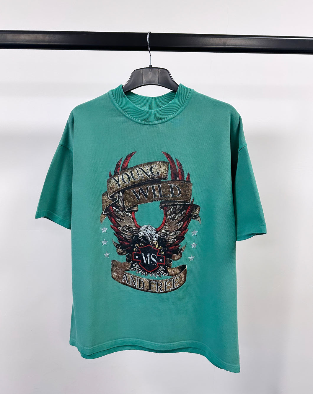 Washed Teal Eagle Heavyweight T-shirt.