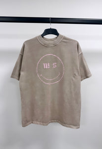 Washed Taupe Smiley Heavyweight T-shirt.
