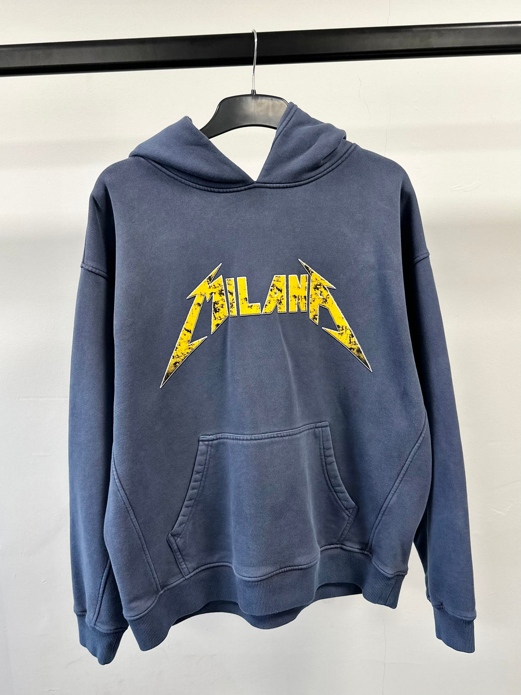 Washed Blue Graphic Heavyweight Hoodie.