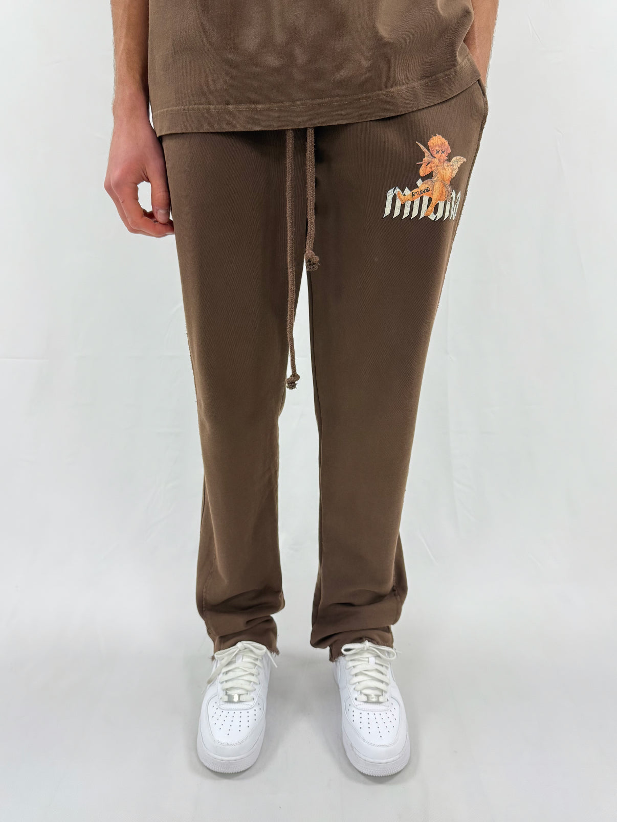 Washed Brown Cherub Relaxed Sweatpants.