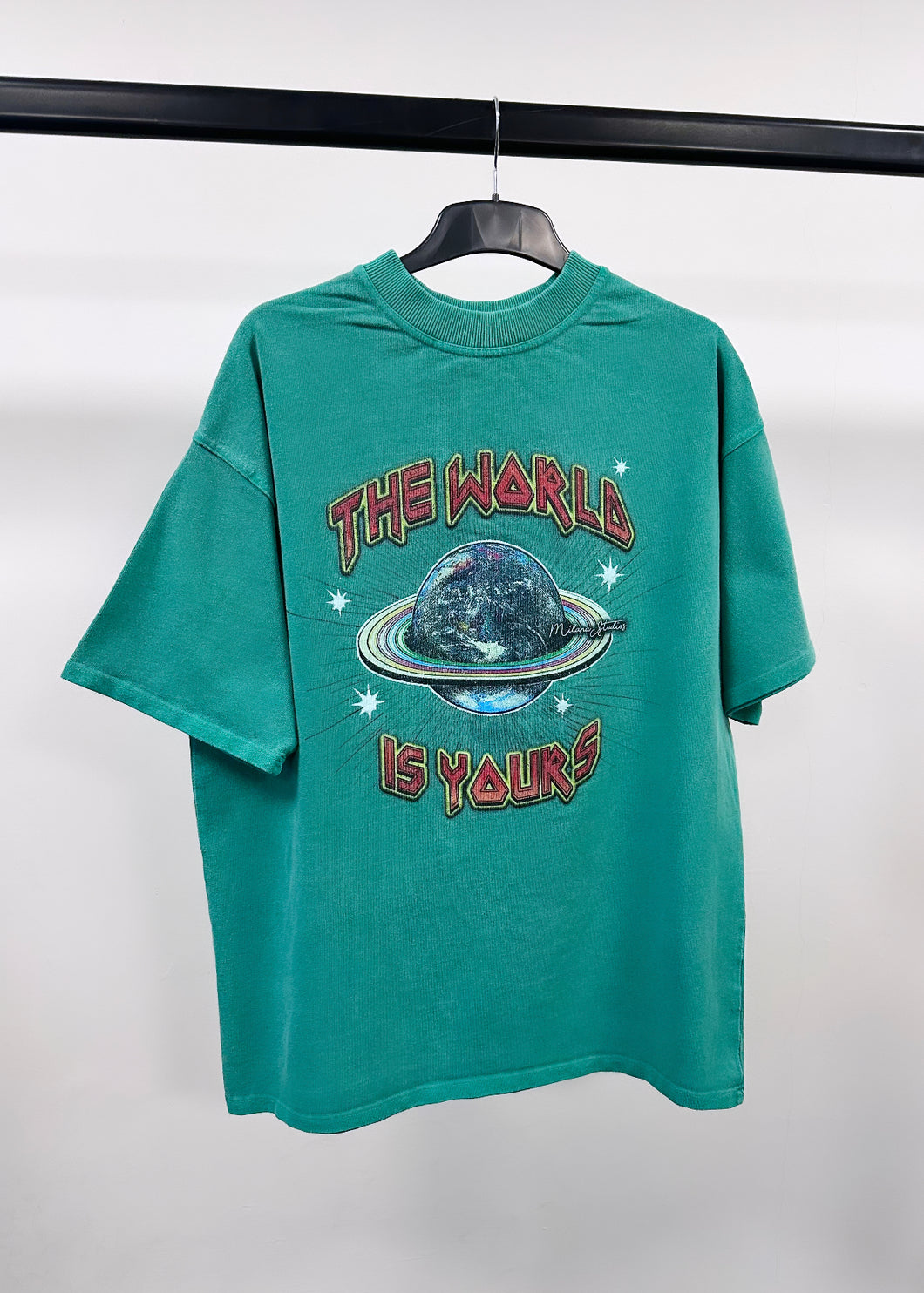 Washed Teal Planet Heavyweight T-shirt.