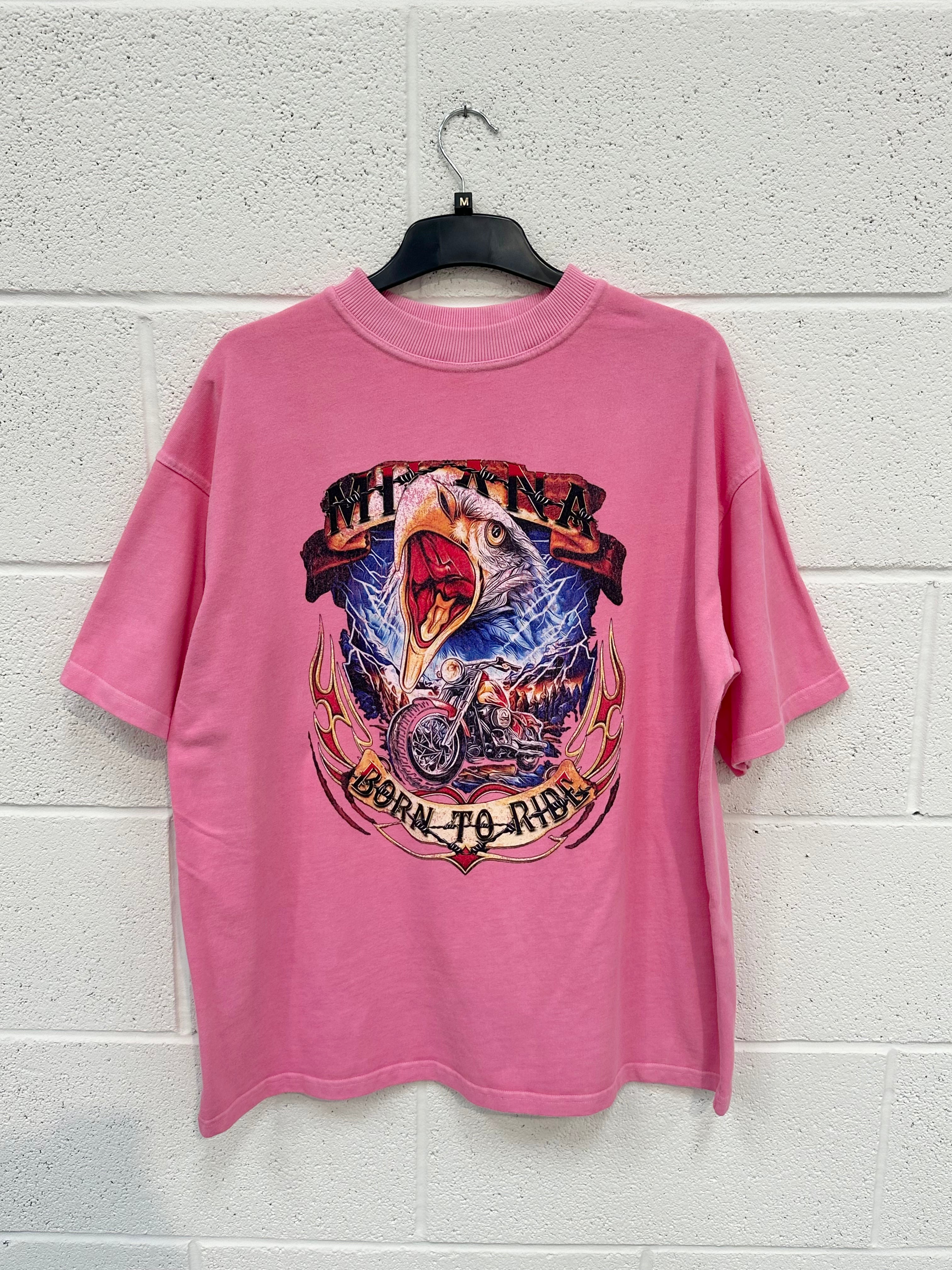 #O8 Washed Bubble Gum Pink Heavyweight T-shirt.