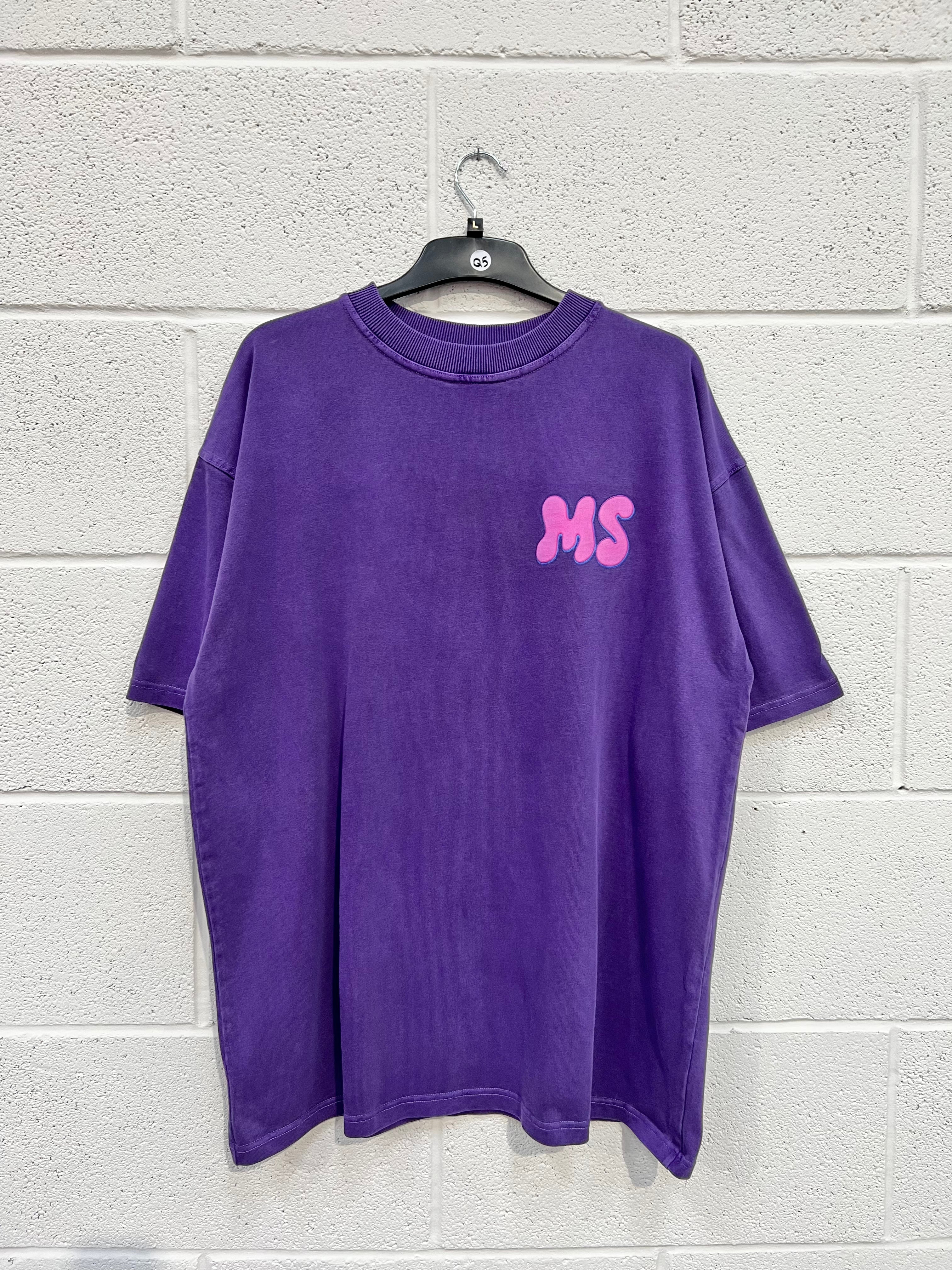 #Q5 Washed Purple Balloon Heavyweight T-shirt.