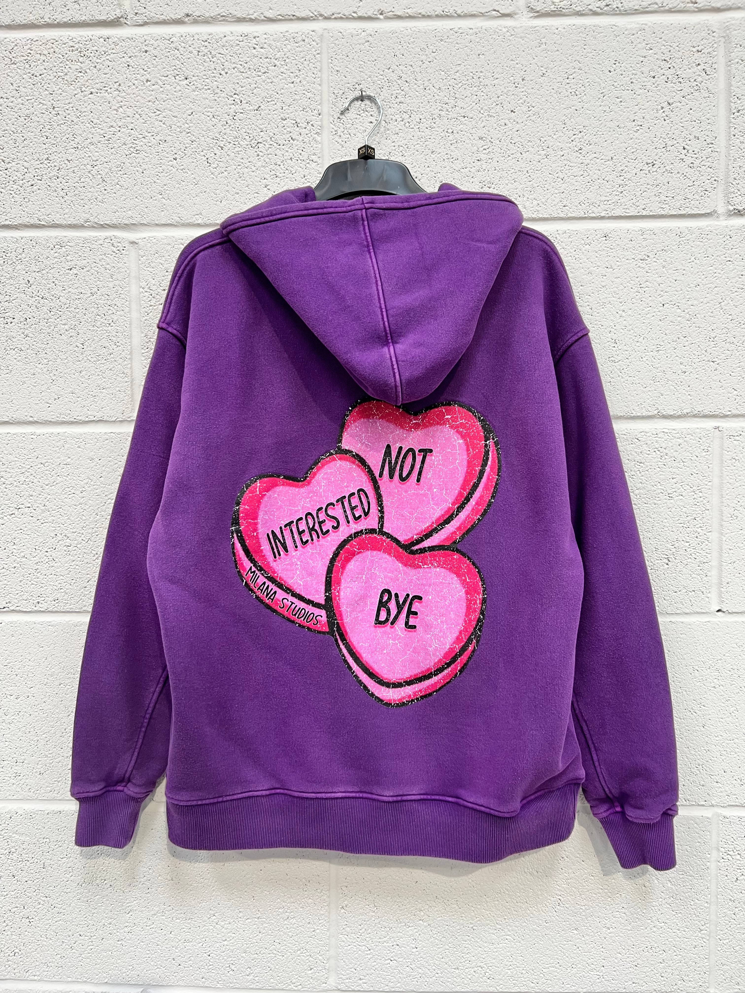 #Q11 Washed Purple Hearts Heavyweight Hoodie.