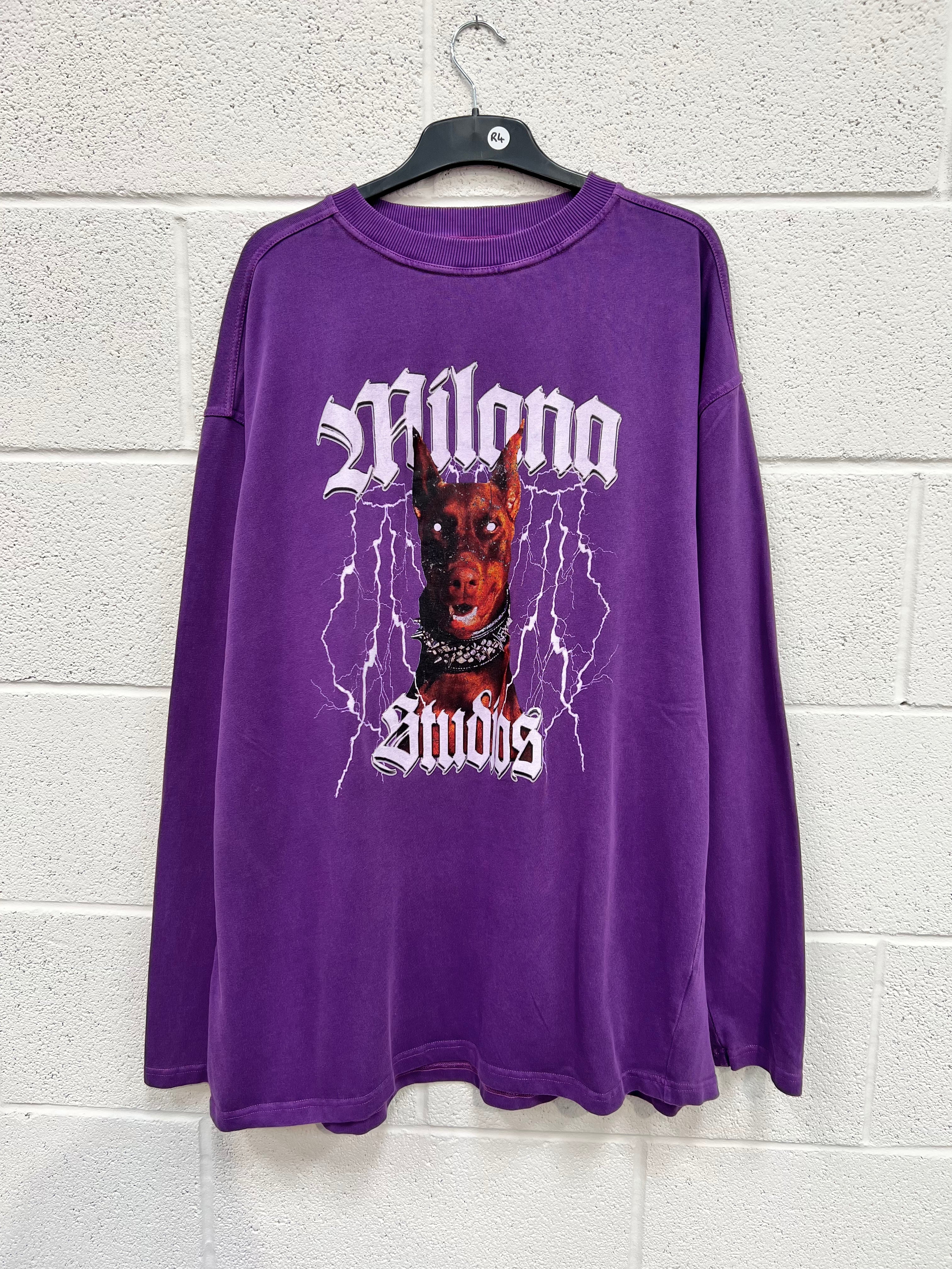 #R4 Washed Purple Graphic Heavyweight Long Sleeve.