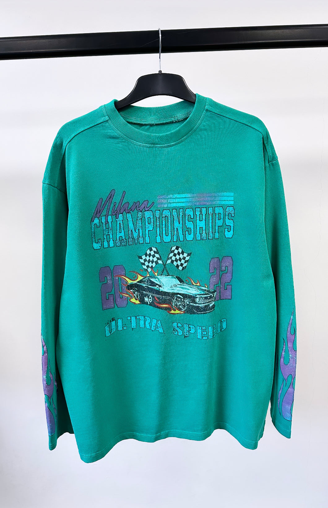Washed Teal Heavyweight Graphic Long Sleeve.