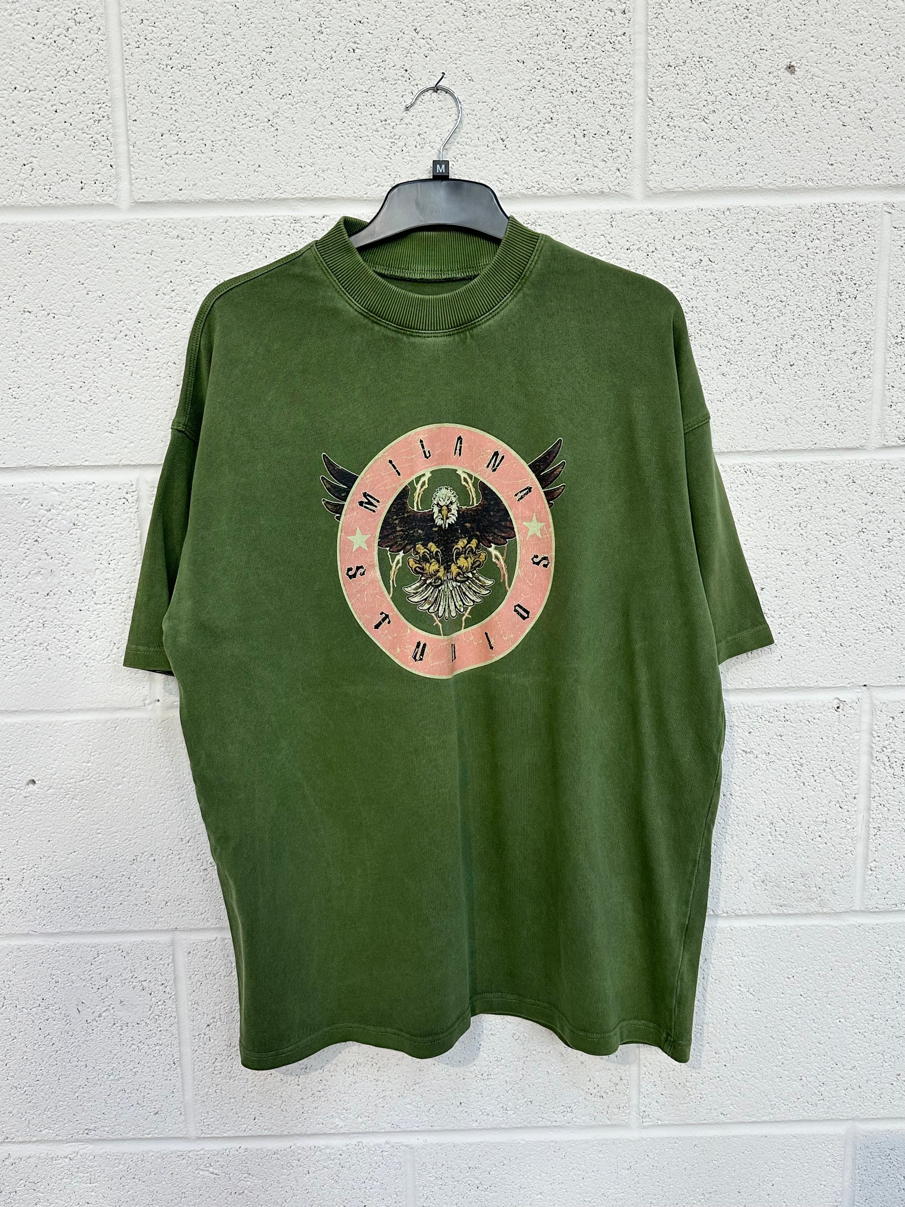 #K15 Washed Green Graphic Heavyweight T-shirt.