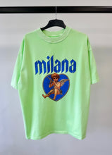 Load image into Gallery viewer, Washed Neon Green Cherub Heavyweight T-shirt.