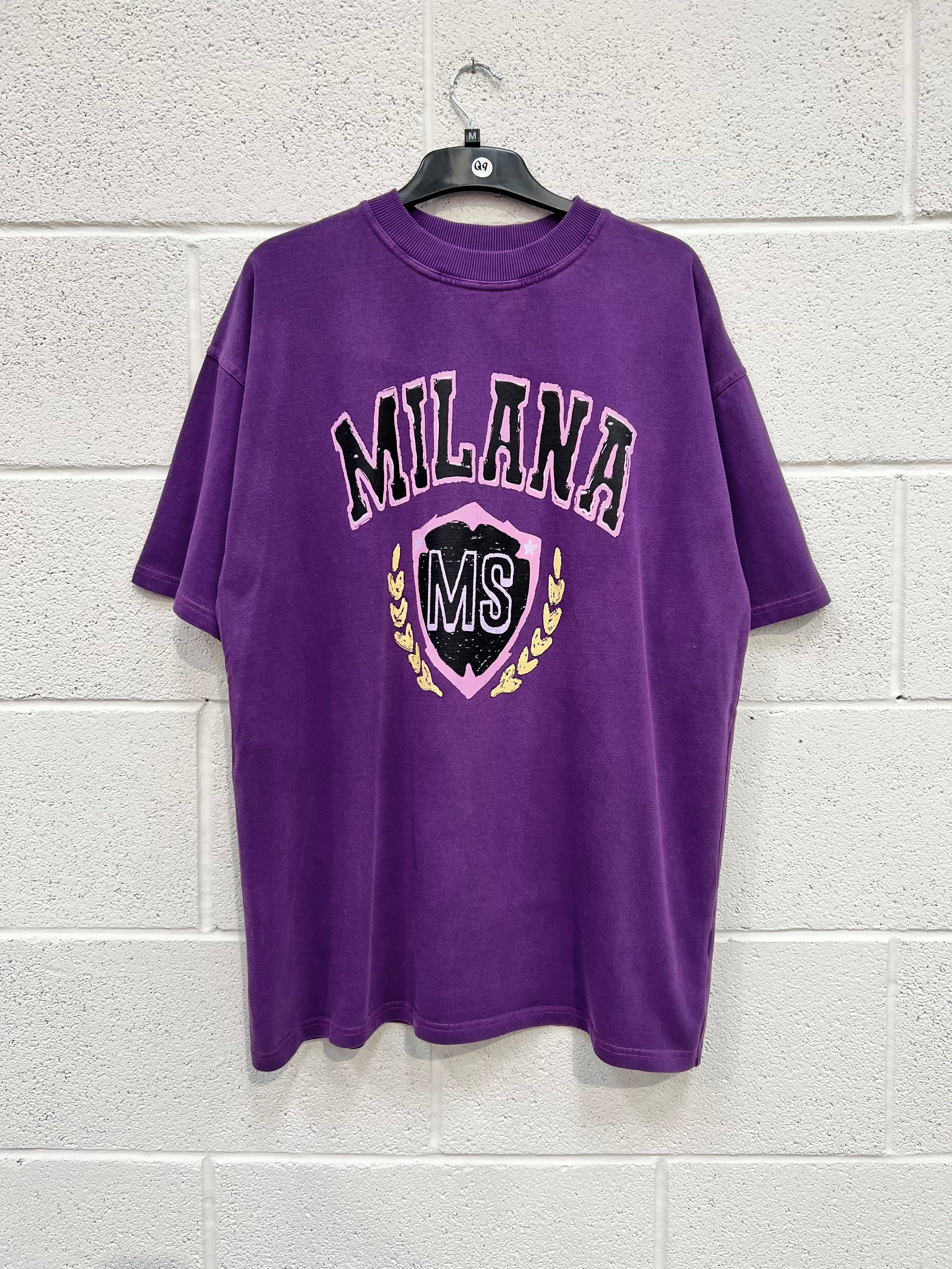 #Q9 Washed Purple Crest Heavyweight T-shirt.