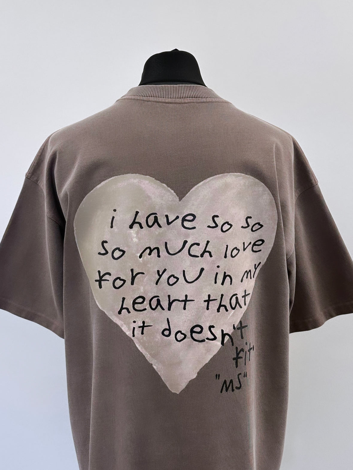 Washed Brown Love Note Heavyweight T-shirt.