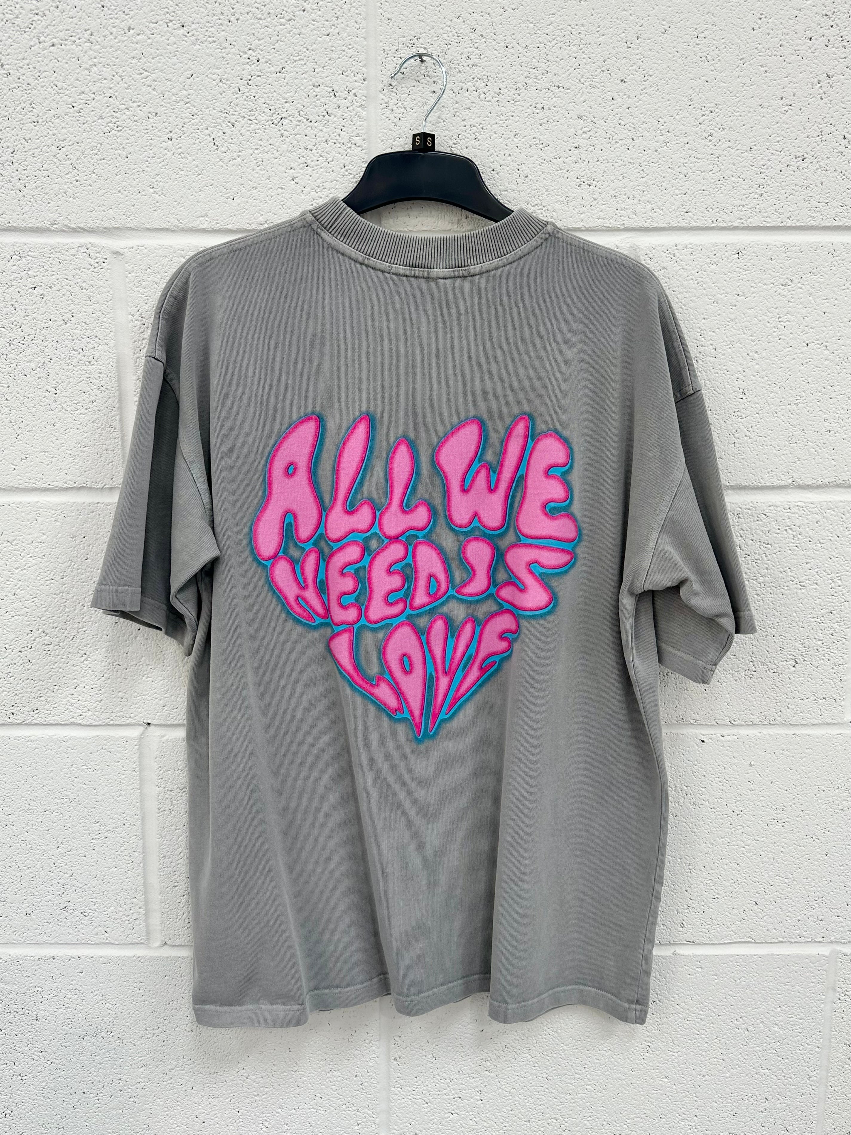 #H5 Washed Grey Balloon Heavyweight T-shirt.