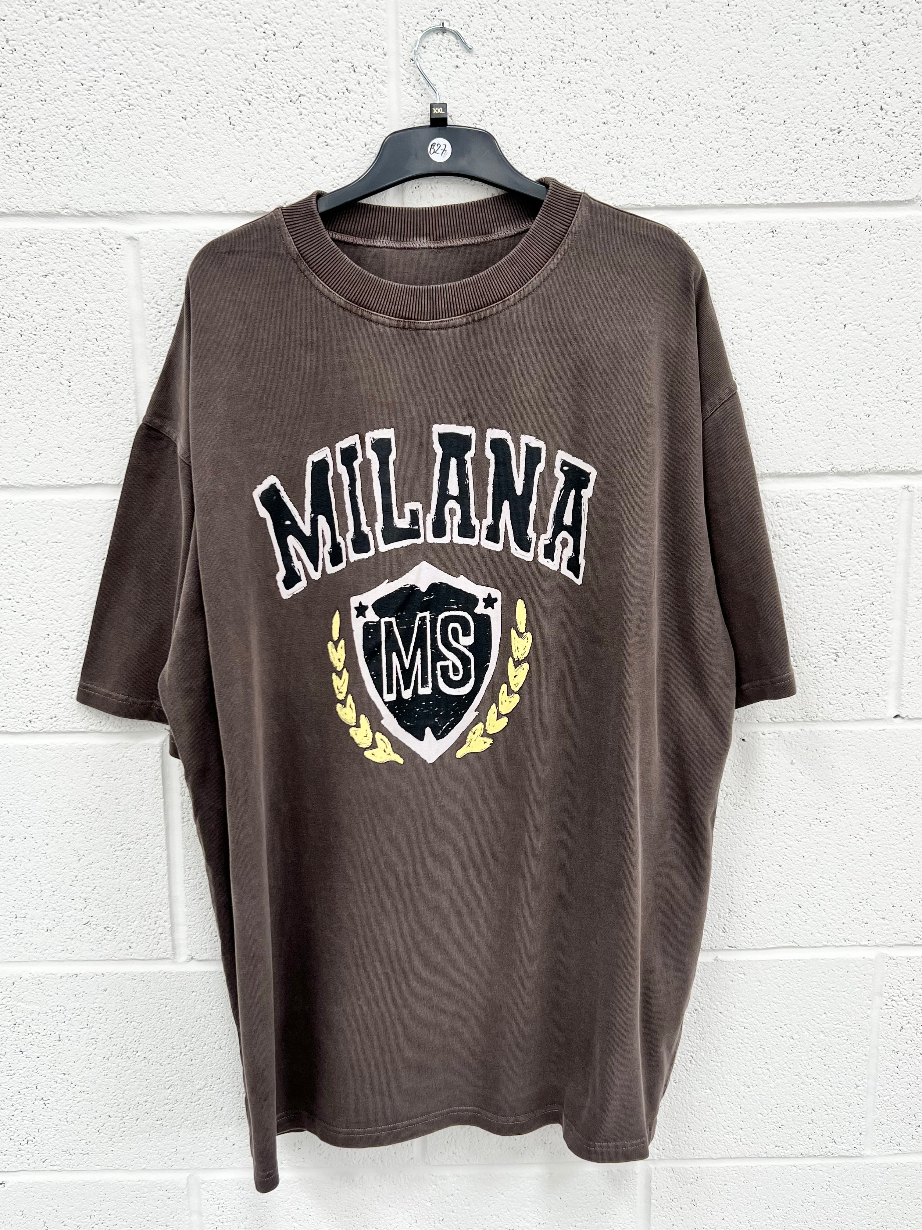 #B27 Washed Brown Crest Heavyweight T-shirt.