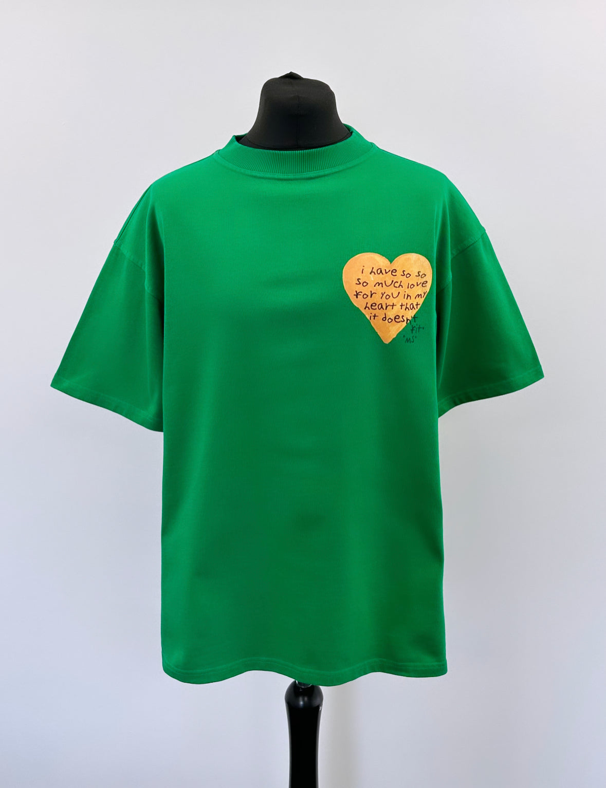 Dino Green Love Note Heavyweight T-shirt.